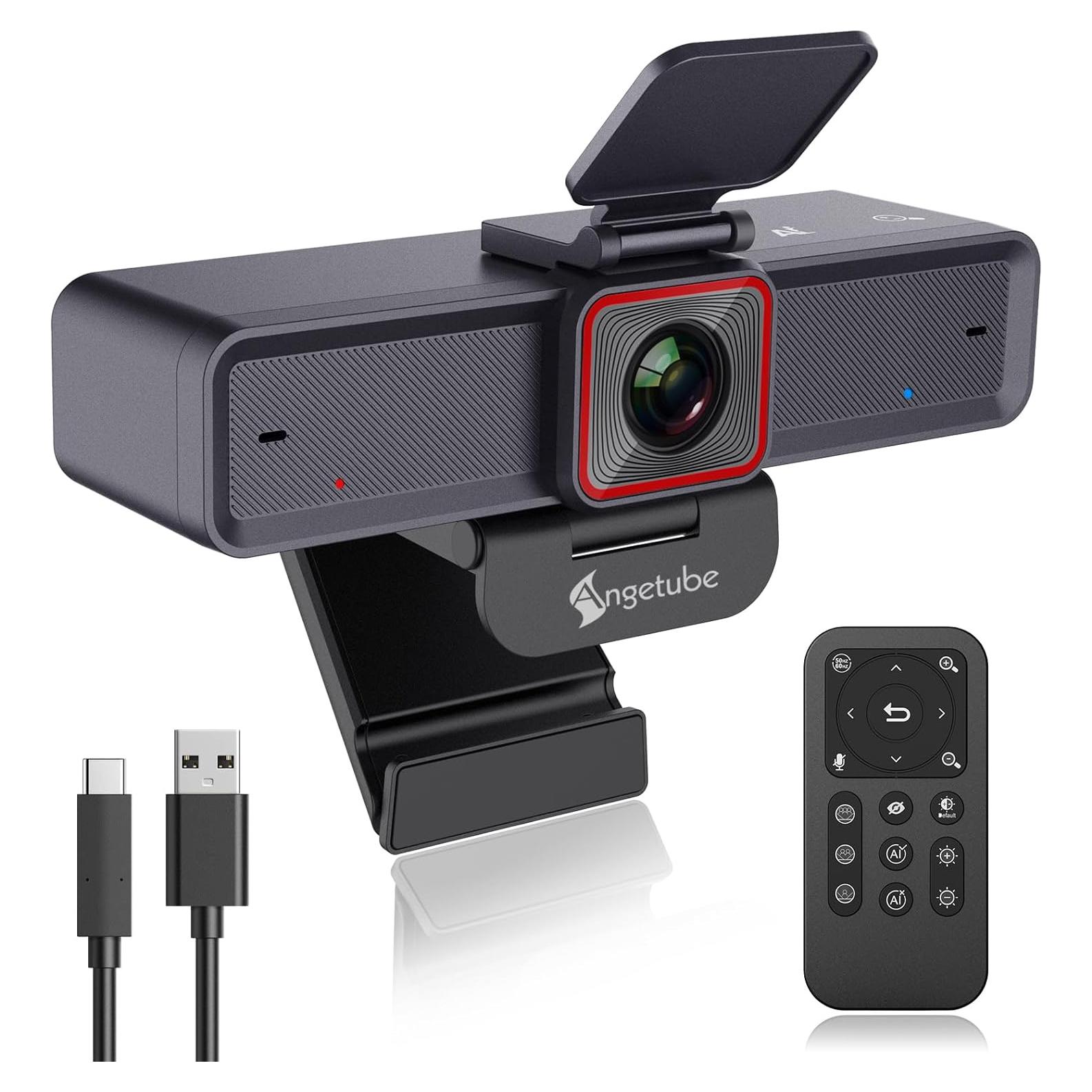 Cámara Web Angetube 913AI 4K con Seguimiento AI y Micrófonos