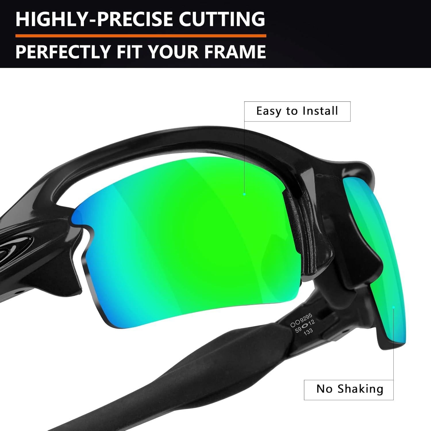 Lentes Polarizados Alphax para Oakley Flak 2.0 - Verde Esmeralda