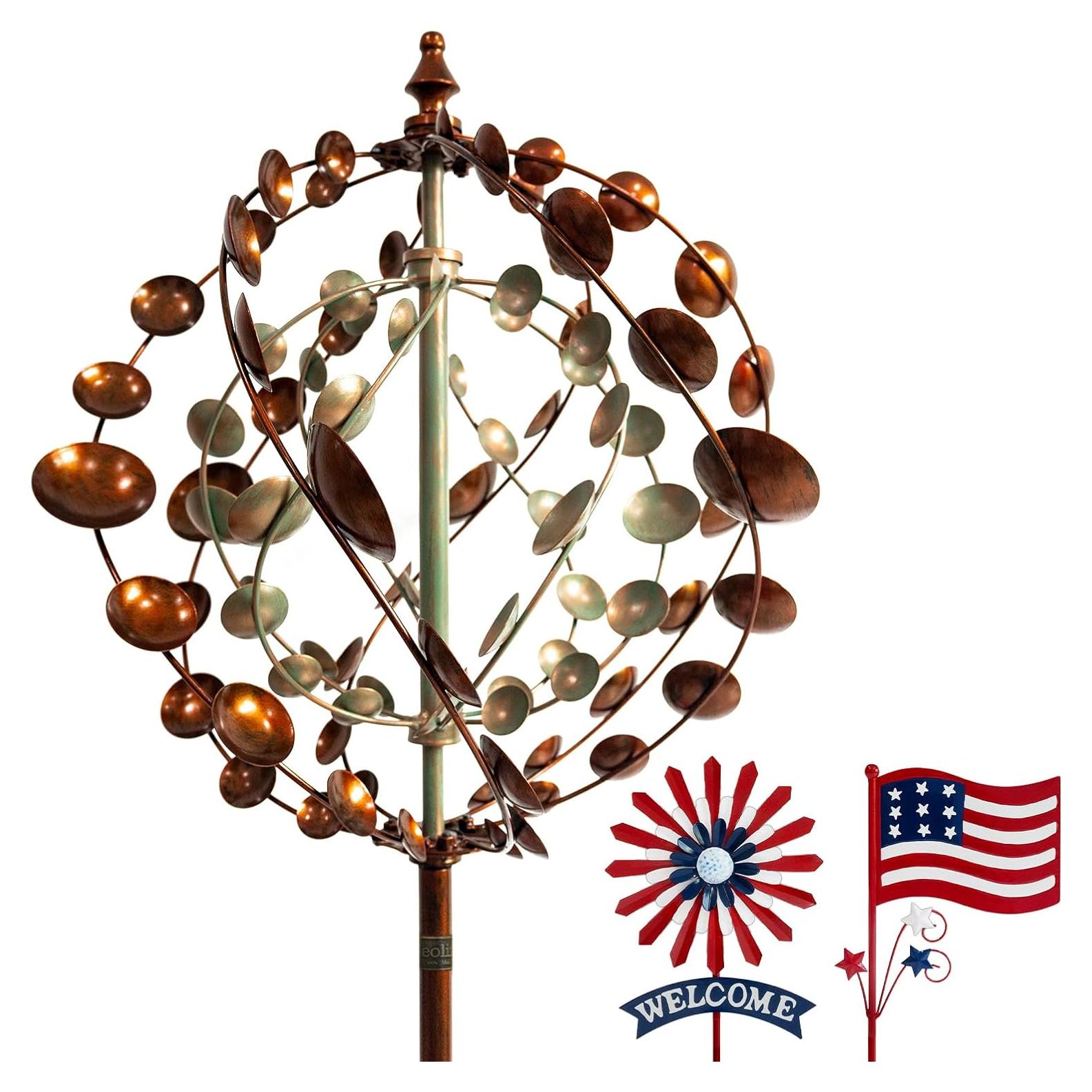 Móvil de Viento A ANLEOLIFE 75" Jardín Metal Cinético