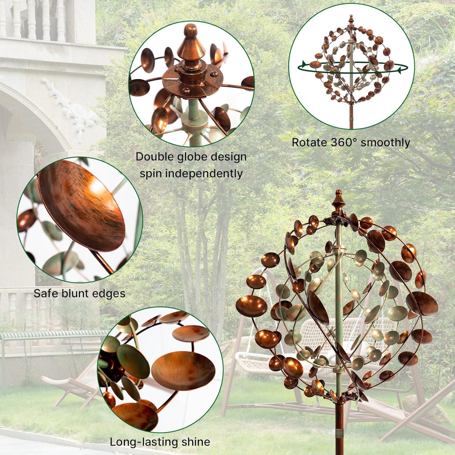 Móvil de Viento A ANLEOLIFE 75" Jardín Metal Cinético