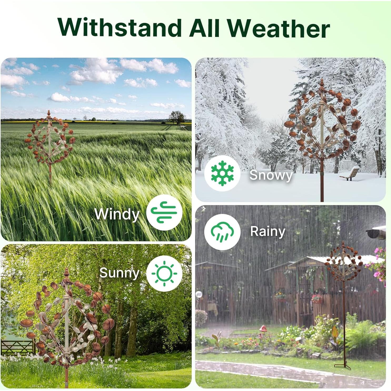 Móvil de Viento A ANLEOLIFE 75" Jardín Metal Cinético