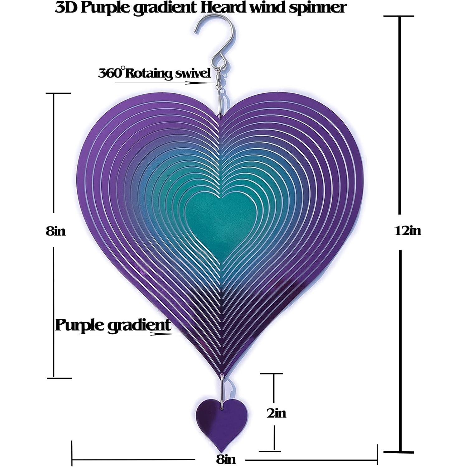 Molinete de Viento DJUAN 3D Gradiente Púrpura-Verde Jardín