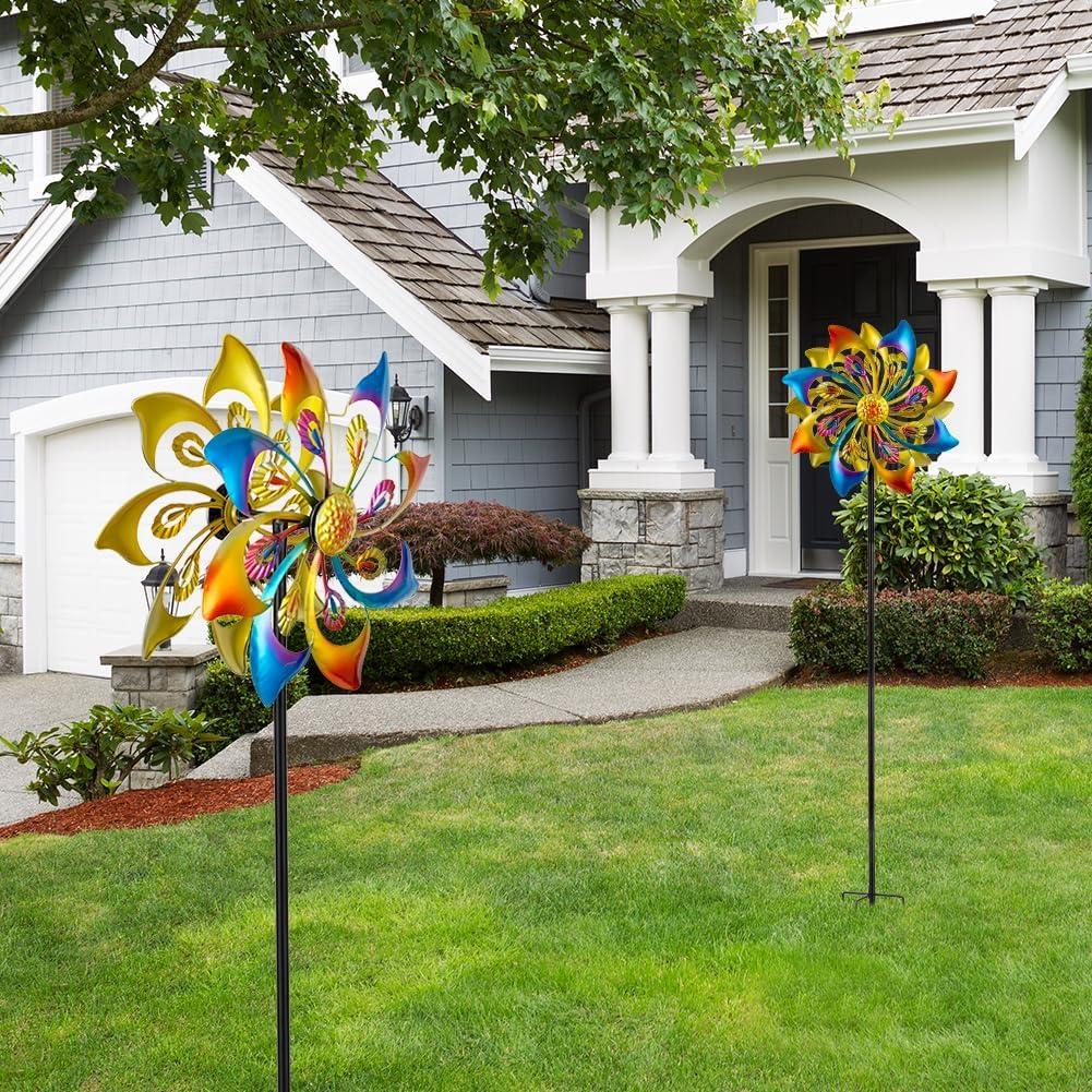 Molinete de Viento DREAMSOUL 132 cm Metal Amarillo Jardín