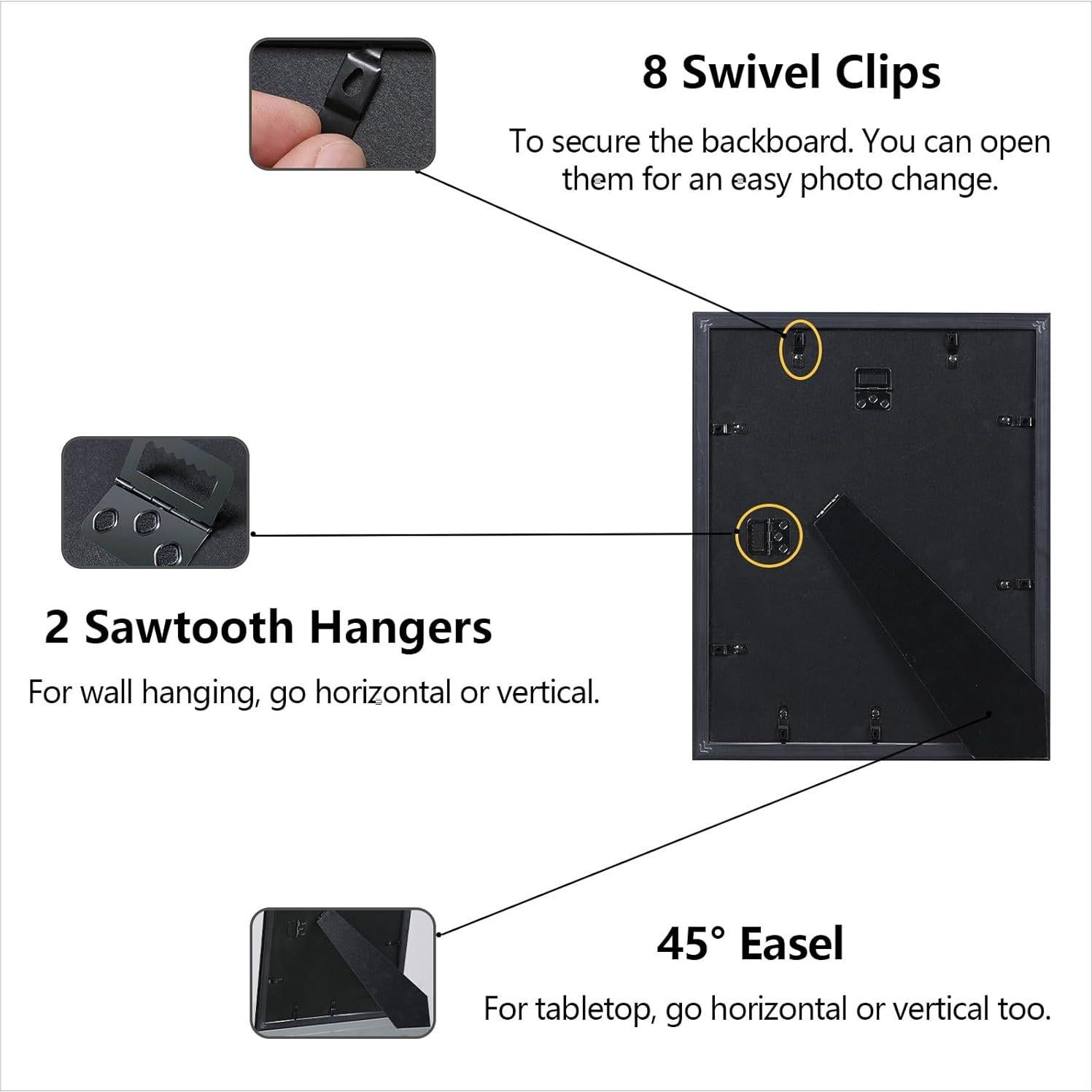 Juego de 4 Marcos de Foto CORE ART 28x36 cm Negro