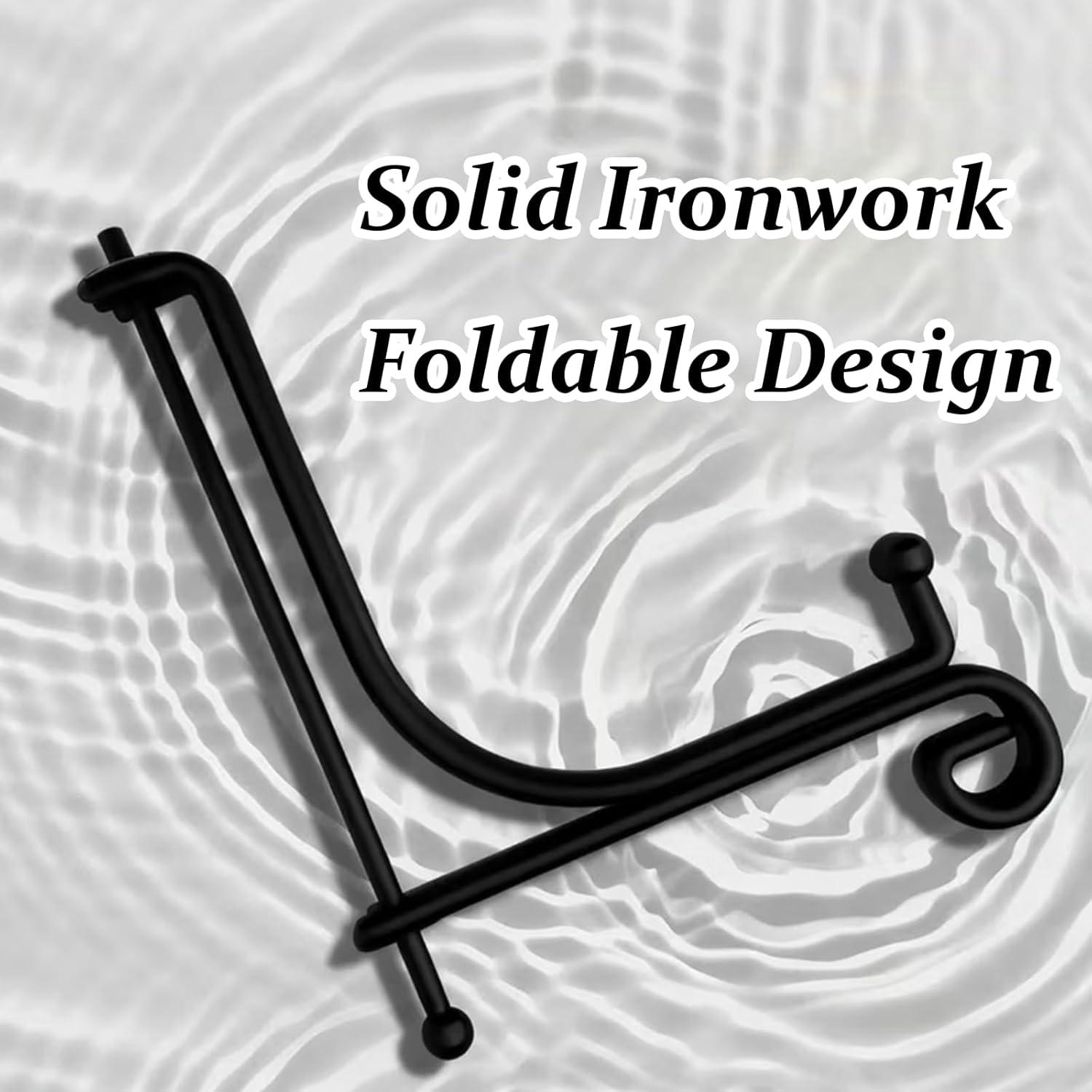 Paquete de 12 Soportes de Exhibición de Hierro Negro 10.4x9.4 cm