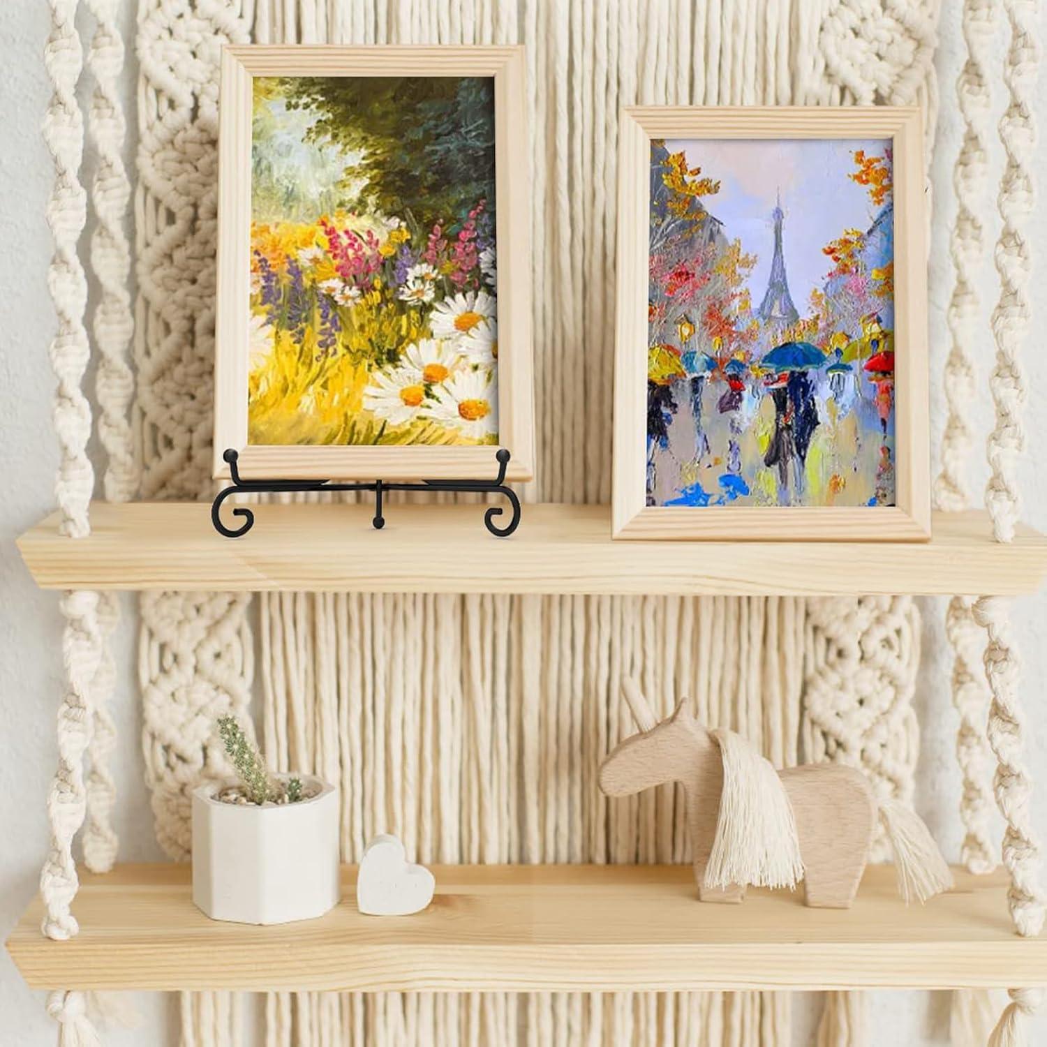 Paquete de 12 Soportes de Exhibición de Hierro Negro 10.4x9.4 cm