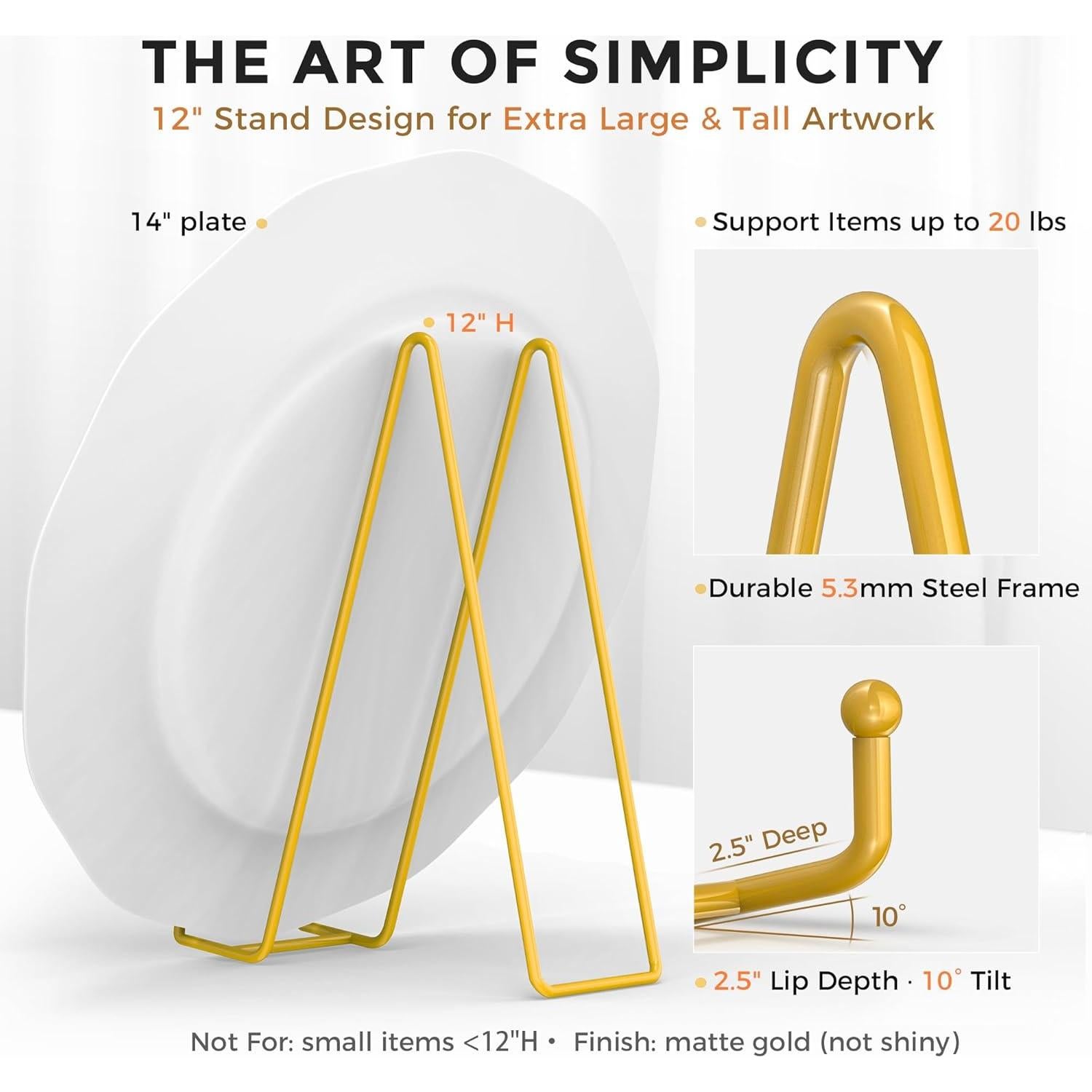 Soporte de Platos Grande TR-LIFE 30.48 cm Oro - 2 Piezas