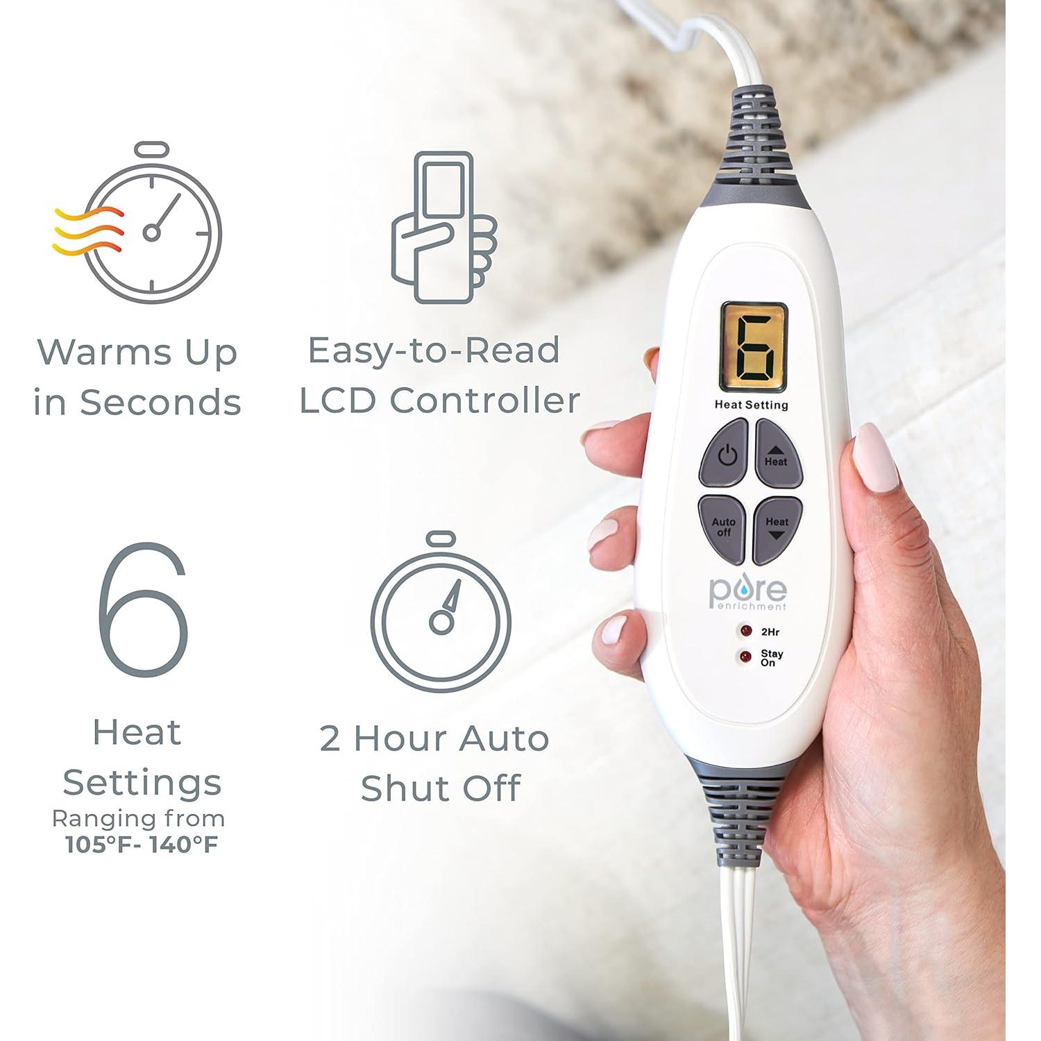 Almohadilla Térmica Pure Enrichment 30x60 cm 6 Niveles Calor