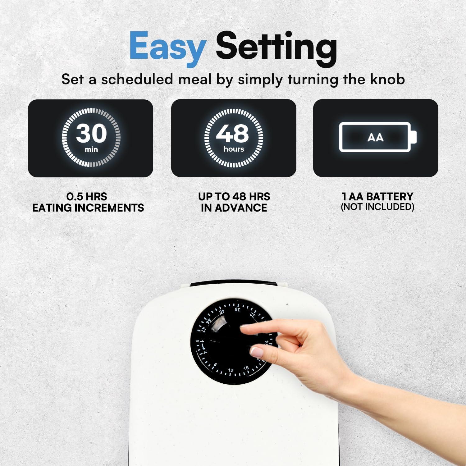 Comedero Automático PAWISE 1.5 Tazas con Temporizador 48h