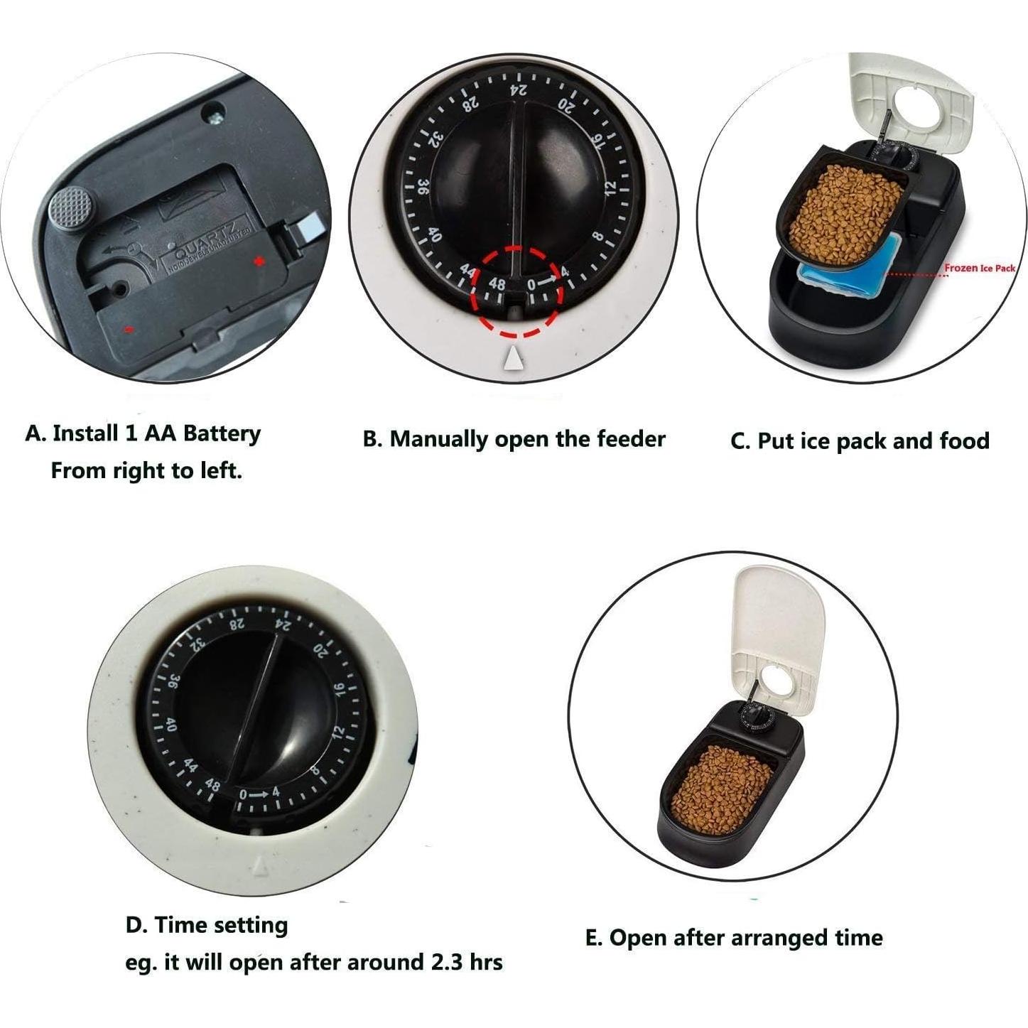 Comedero Automático PAWISE 1.5 Tazas con Temporizador 48h