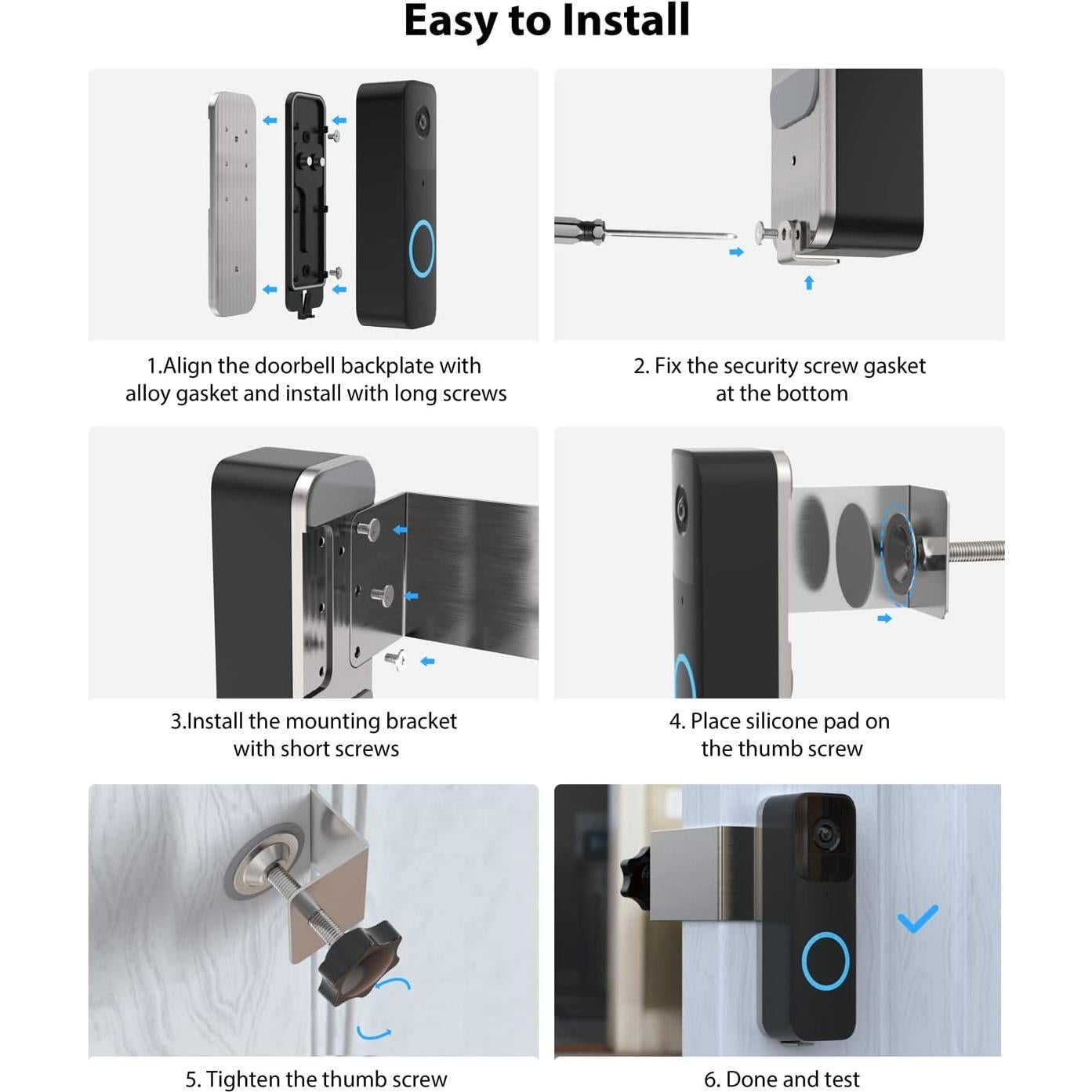 Soporte antirrobo Stouchi para timbre Blink - Plateado