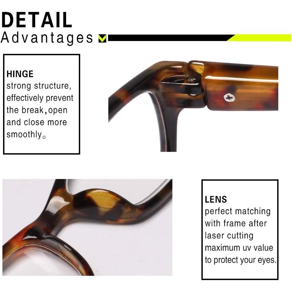 Gafas de Lectura Henotin 5 Piezas Anti Luz Azul 2.5D