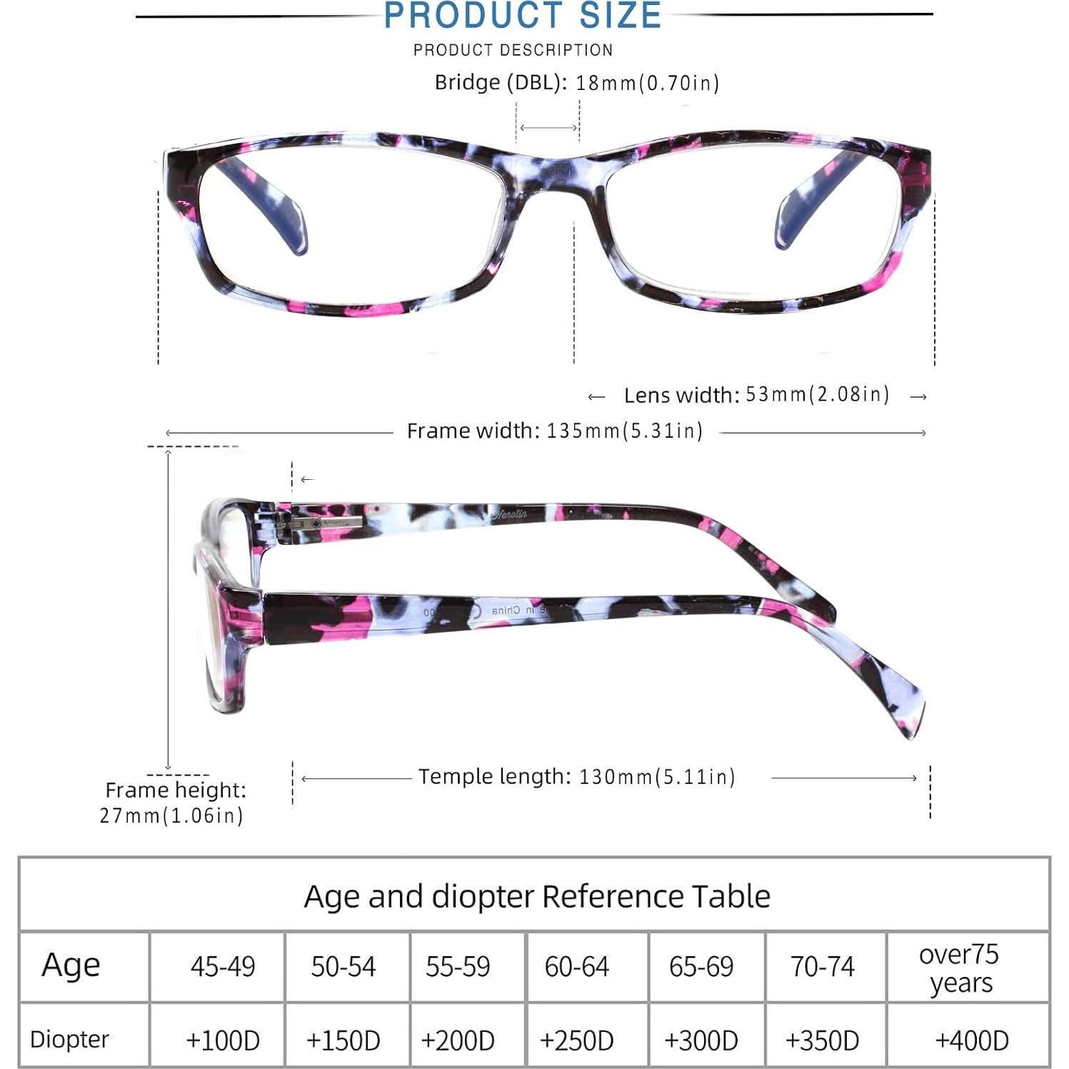 Gafas de Lectura Henotin 5-Pack Anti Luz Azul 2.5D