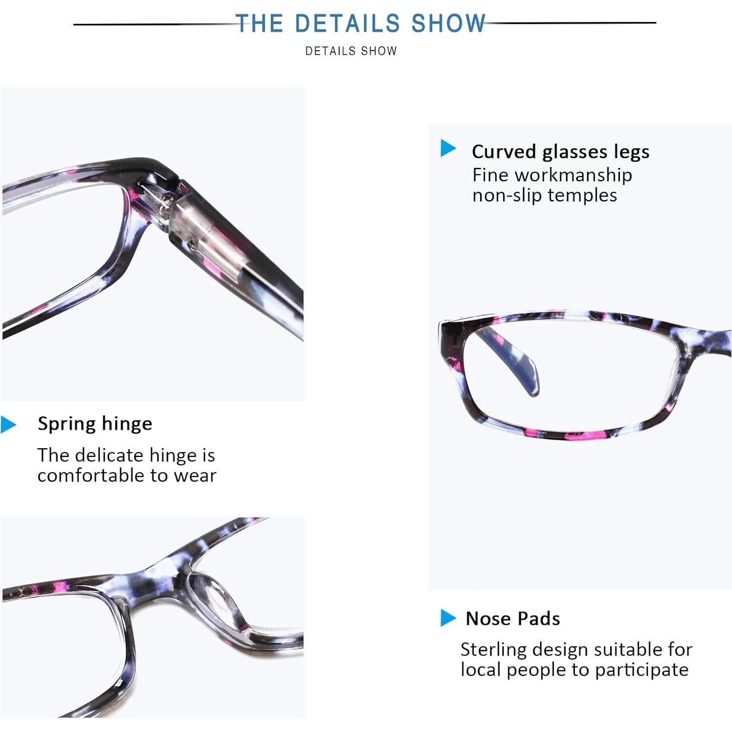 Gafas de Lectura Henotin 5-Pack Anti Luz Azul 2.5D