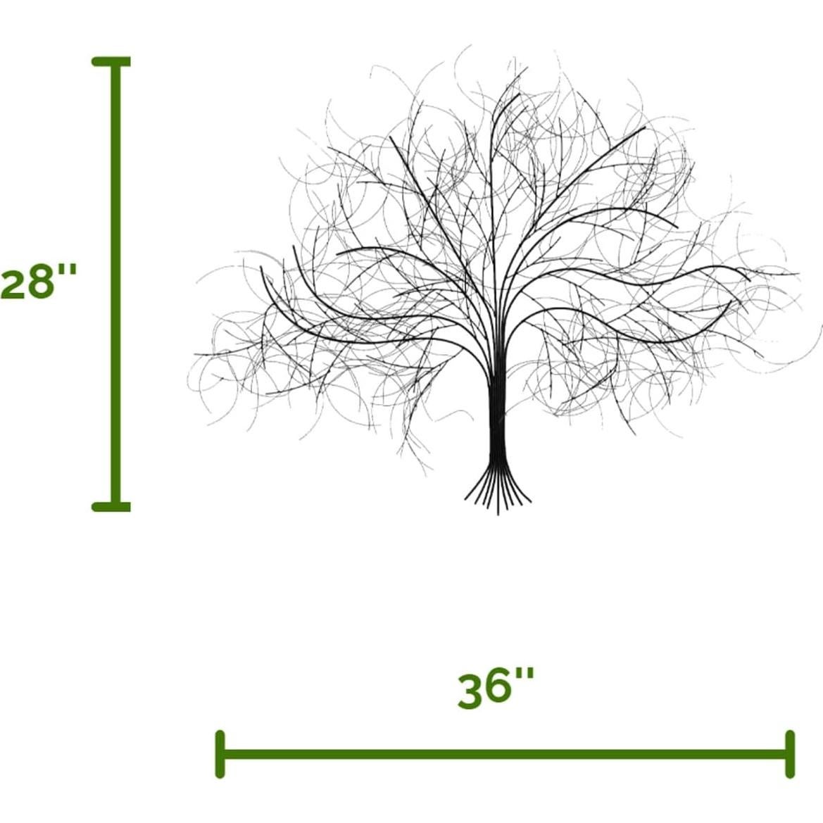 Decoración de Pared de Metal Signals - Árbol Negro 91x71 cm