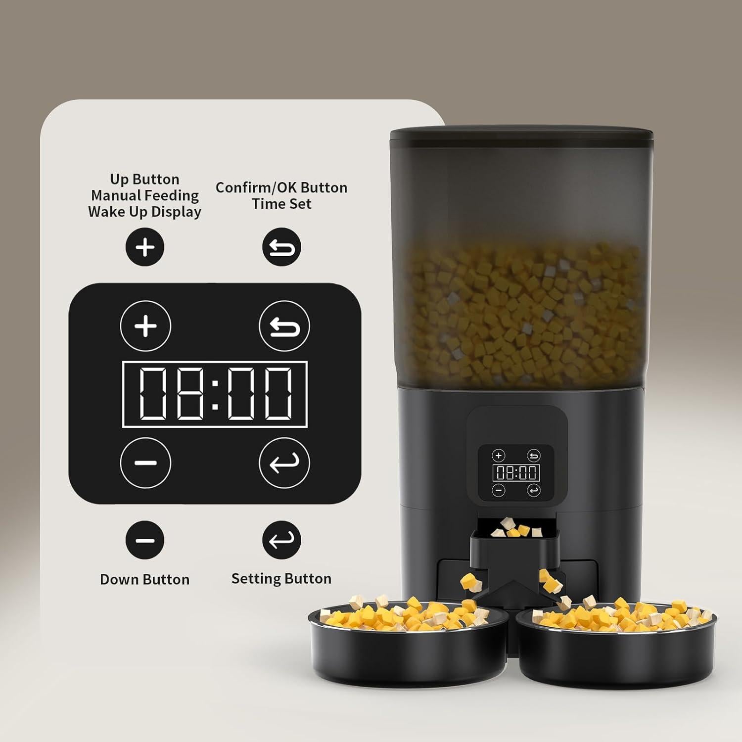 Dispensador Automático de Comida para Gatos PAPIFEED 7L