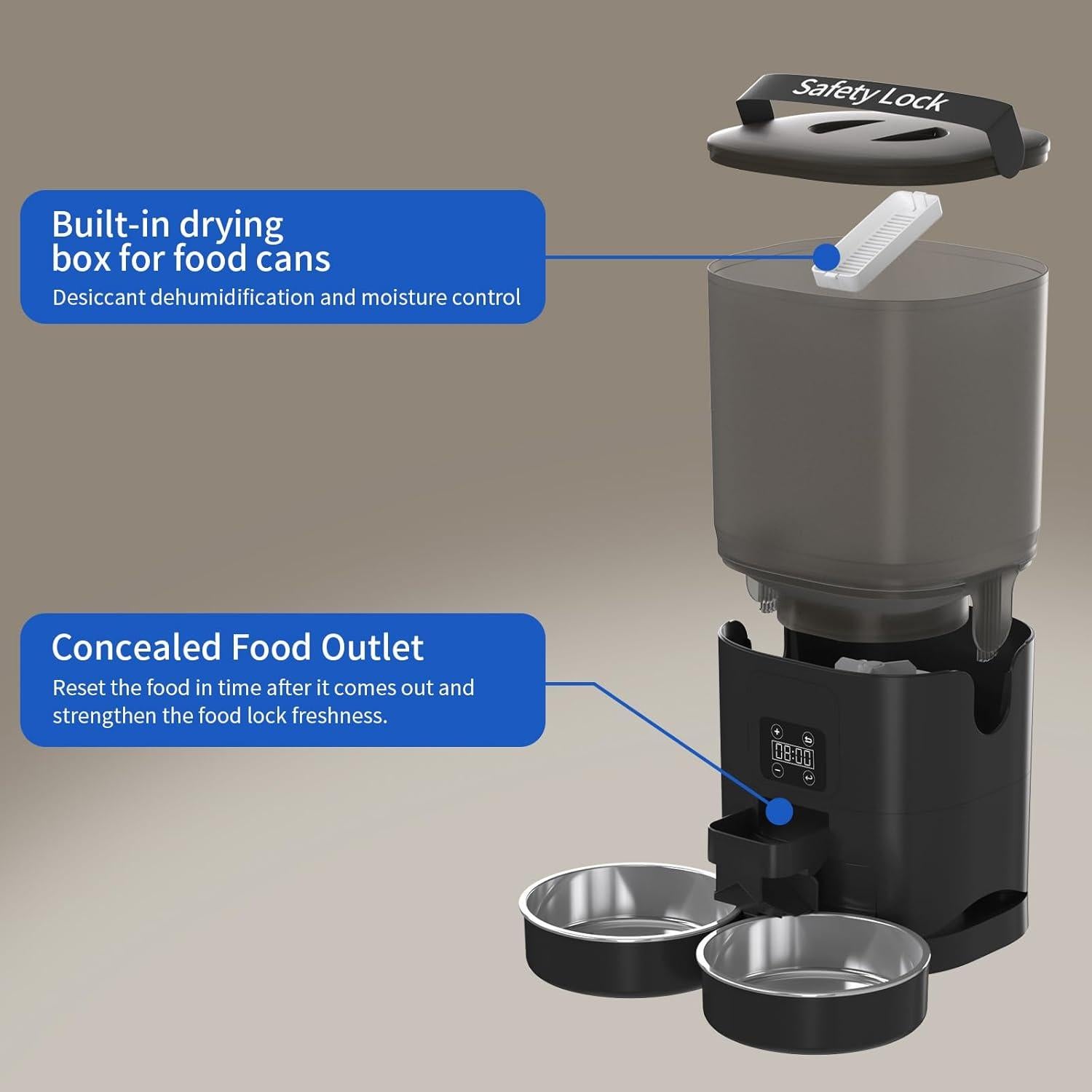 Dispensador Automático de Comida para Gatos PAPIFEED 7L