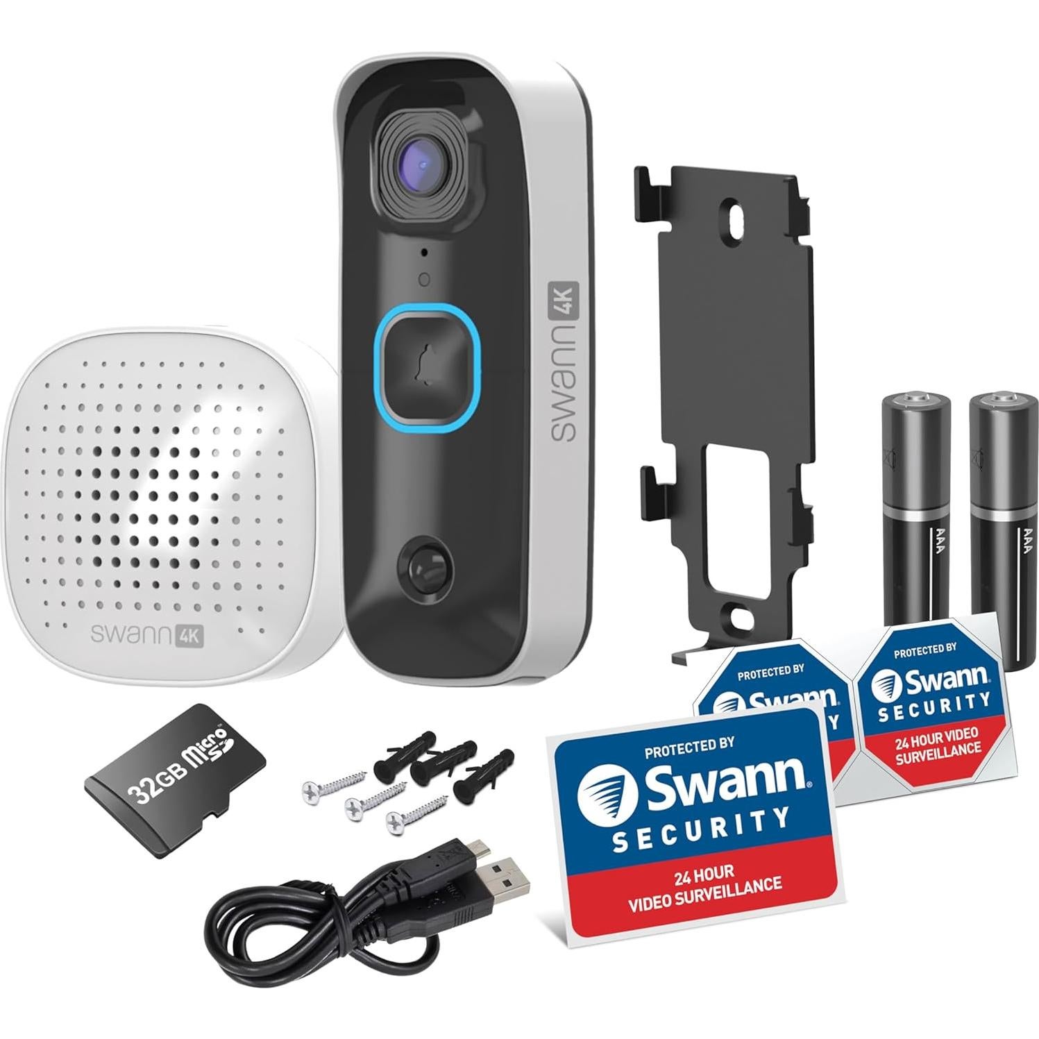 Timbre de Video Inalámbrico Swann Buddy 4K con Visión Nocturna