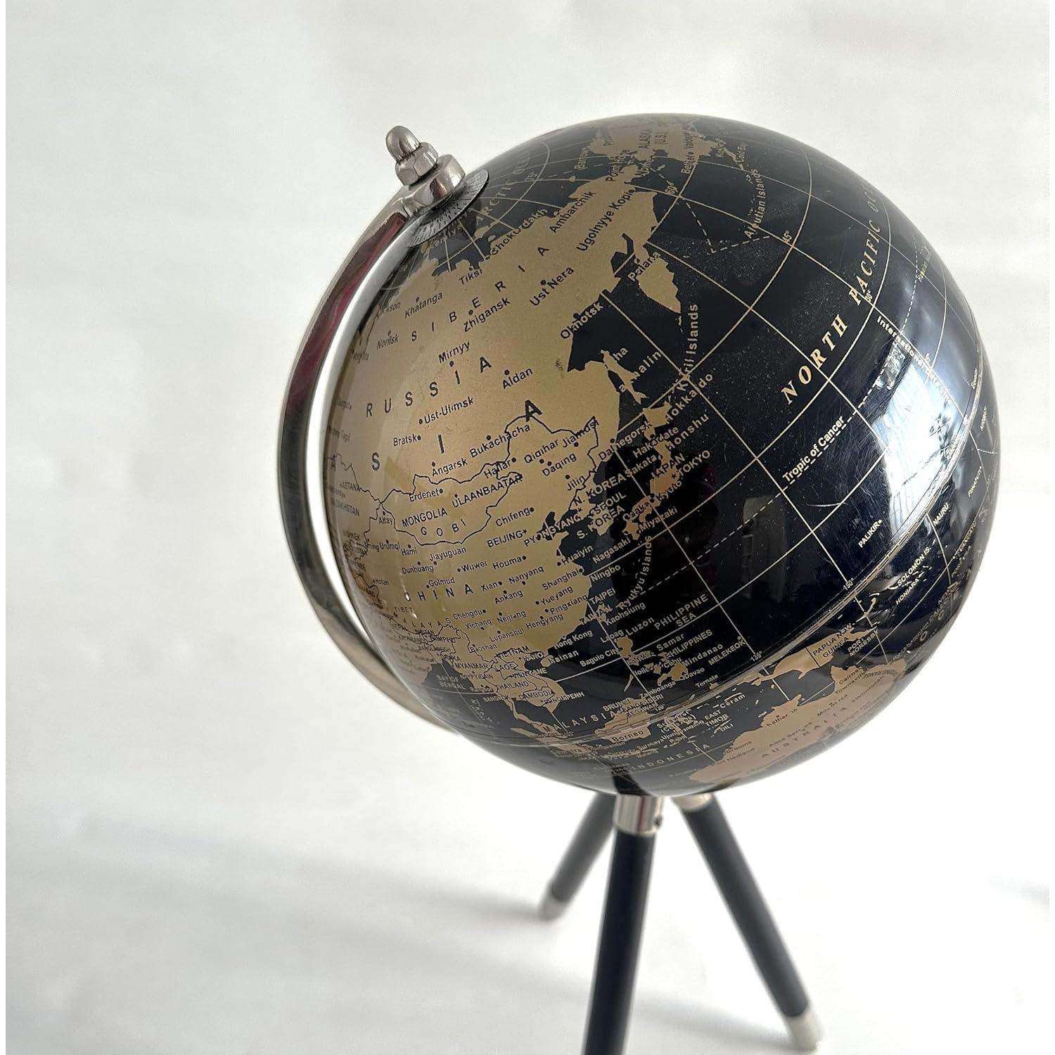 Globo Terráqueo Decorativo GLOBEDECOR 43 cm Negro y Dorado
