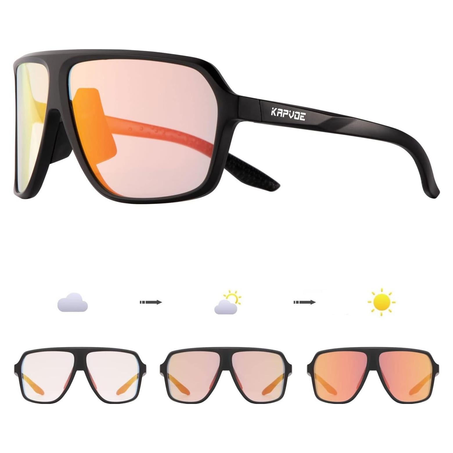 Gafas de Ciclismo KAPVOE Fotoquímicas UV400 para Adultos