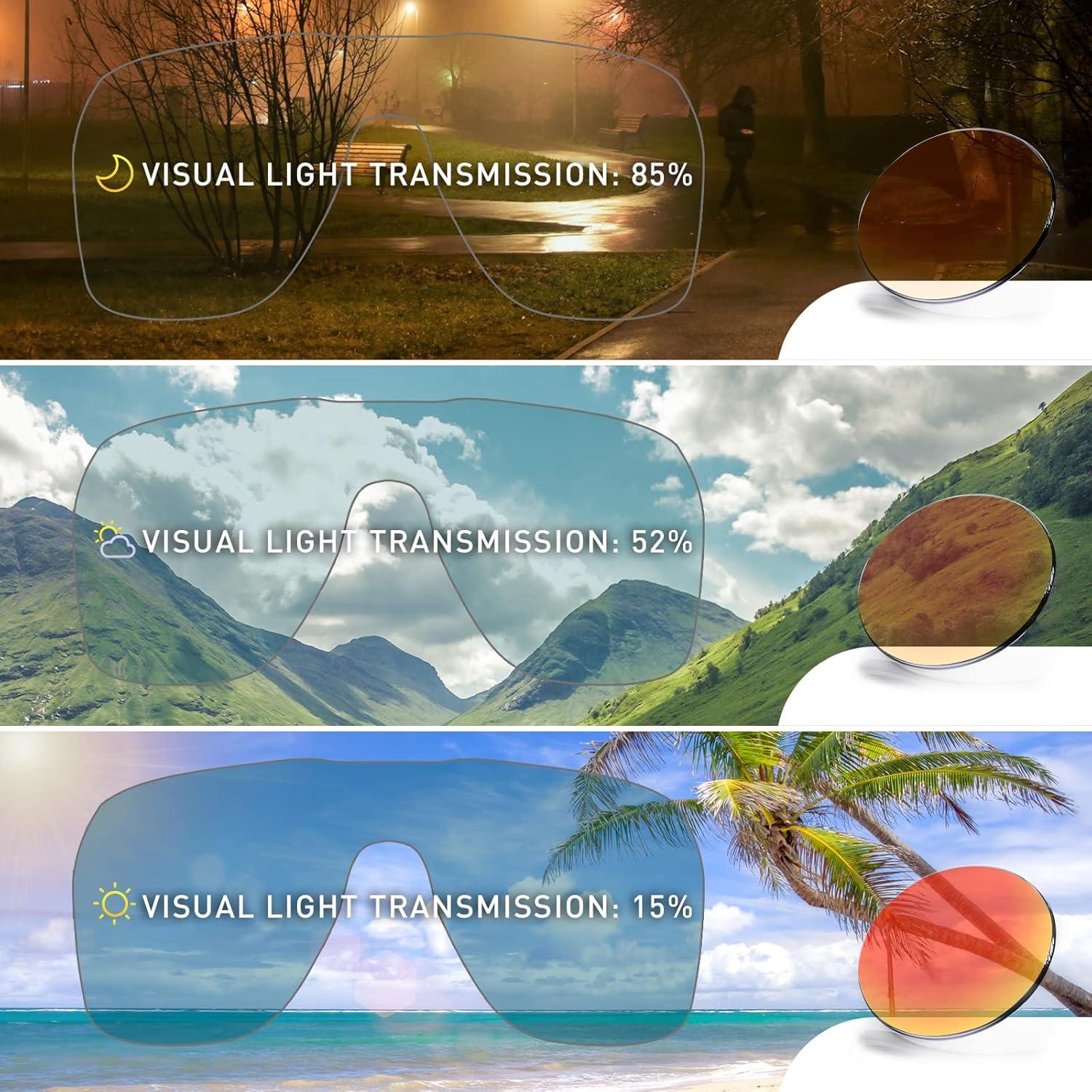 Gafas de Ciclismo KAPVOE Fotoquímicas UV400 para Adultos