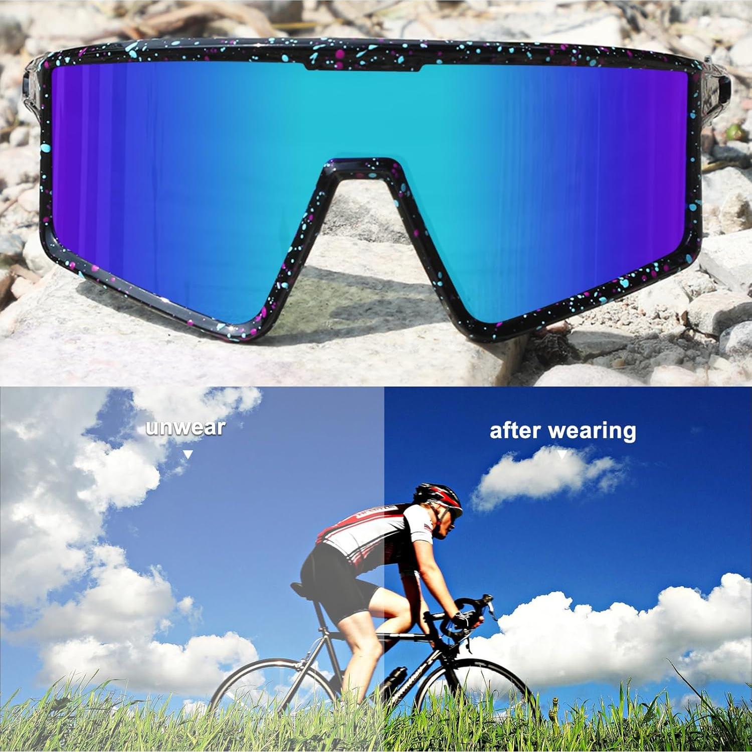 Gafas de Ciclismo Xiyalai UV400 para Adultos Azul