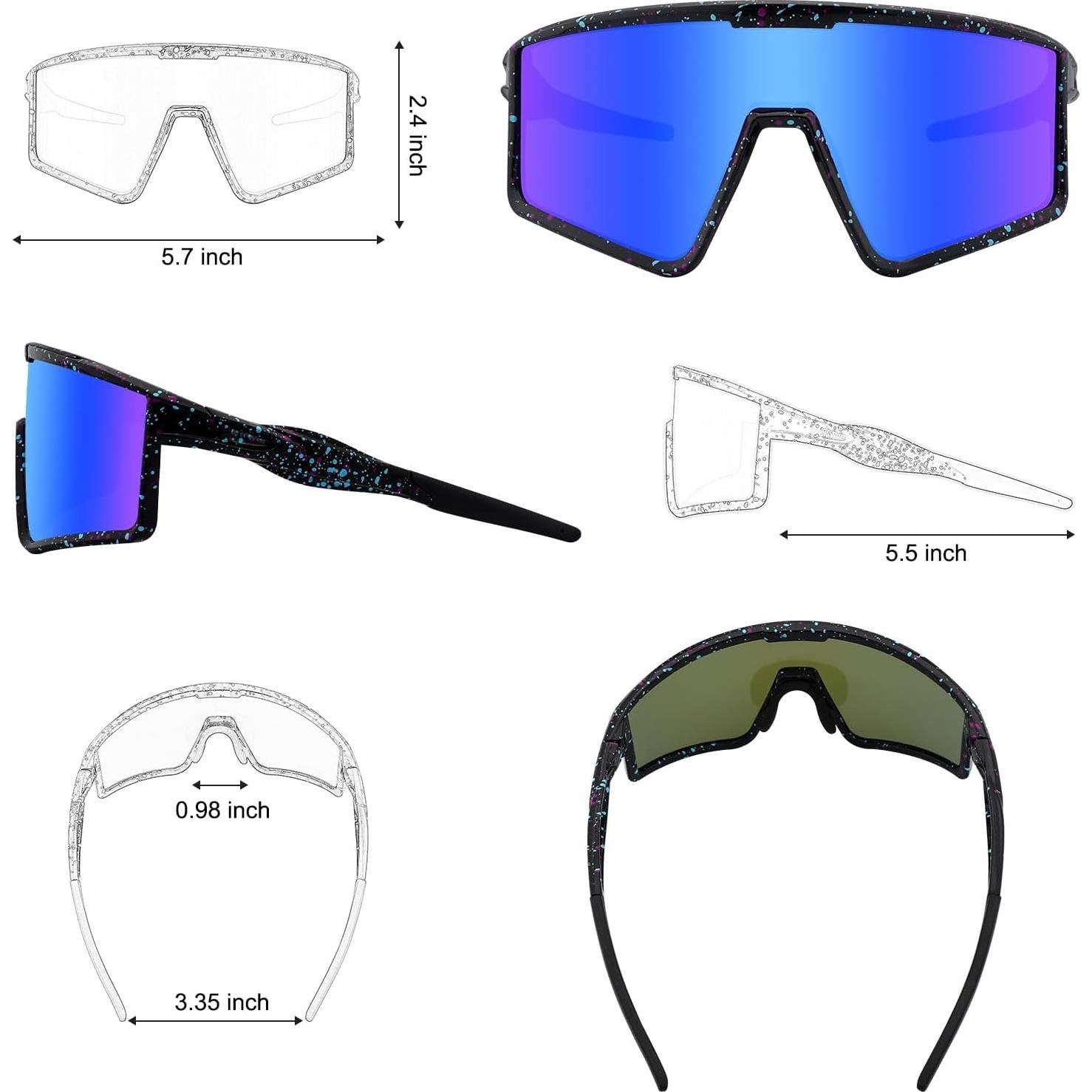 Gafas de Ciclismo Xiyalai UV400 para Adultos Azul