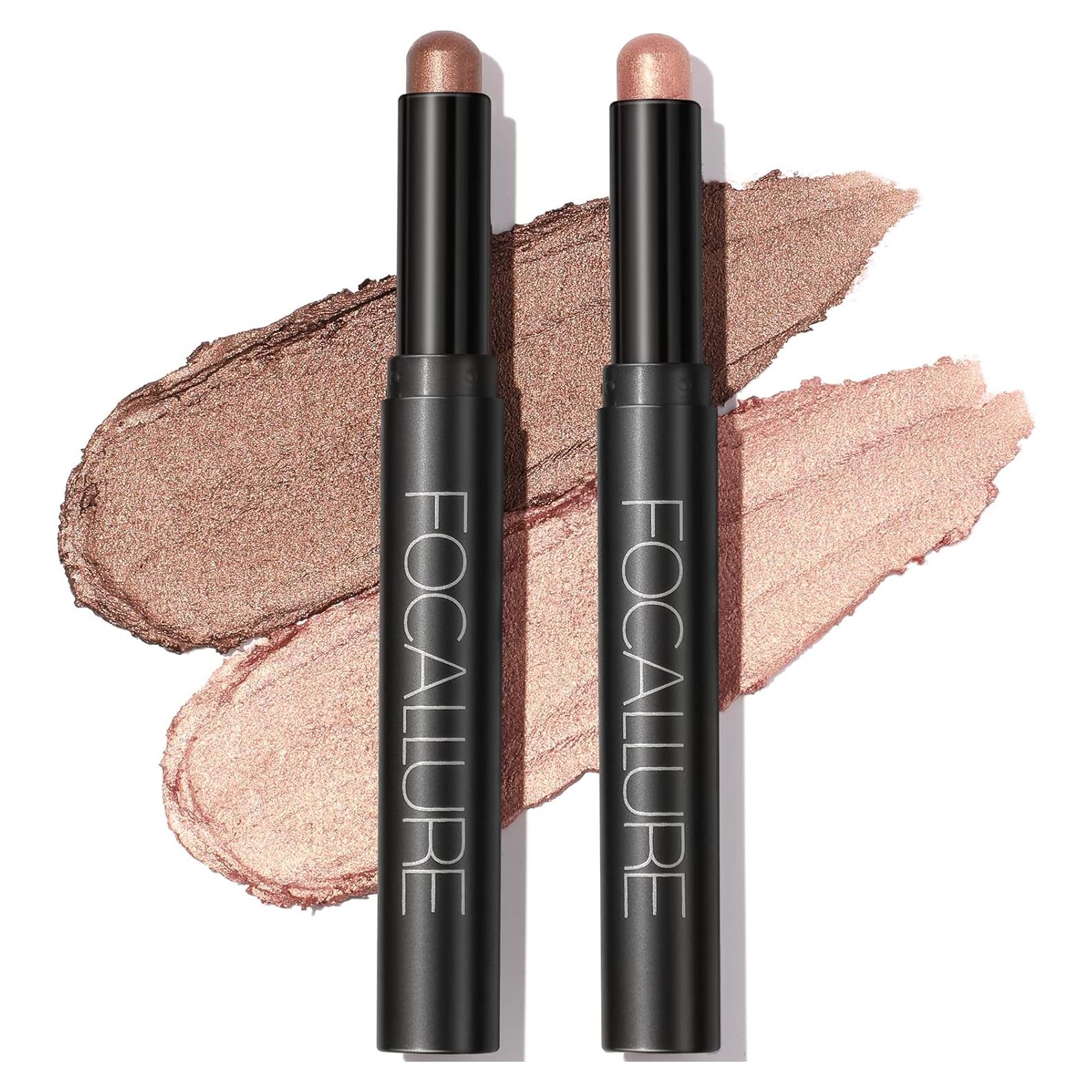FOCALLURE 2 Pcs Lápiz Sombra de Ojos Alta Pigmentación