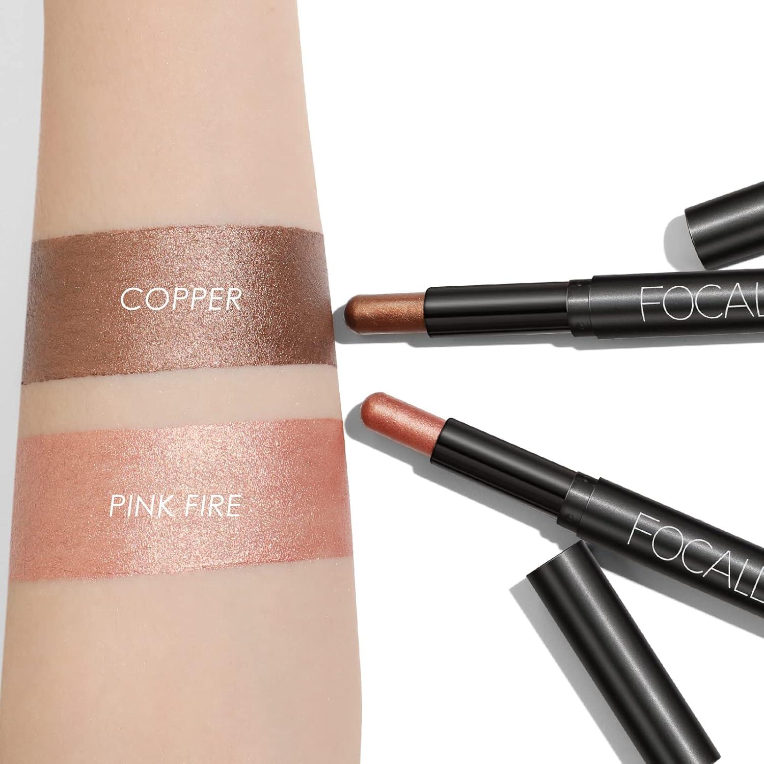 FOCALLURE 2 Pcs Lápiz Sombra de Ojos Alta Pigmentación