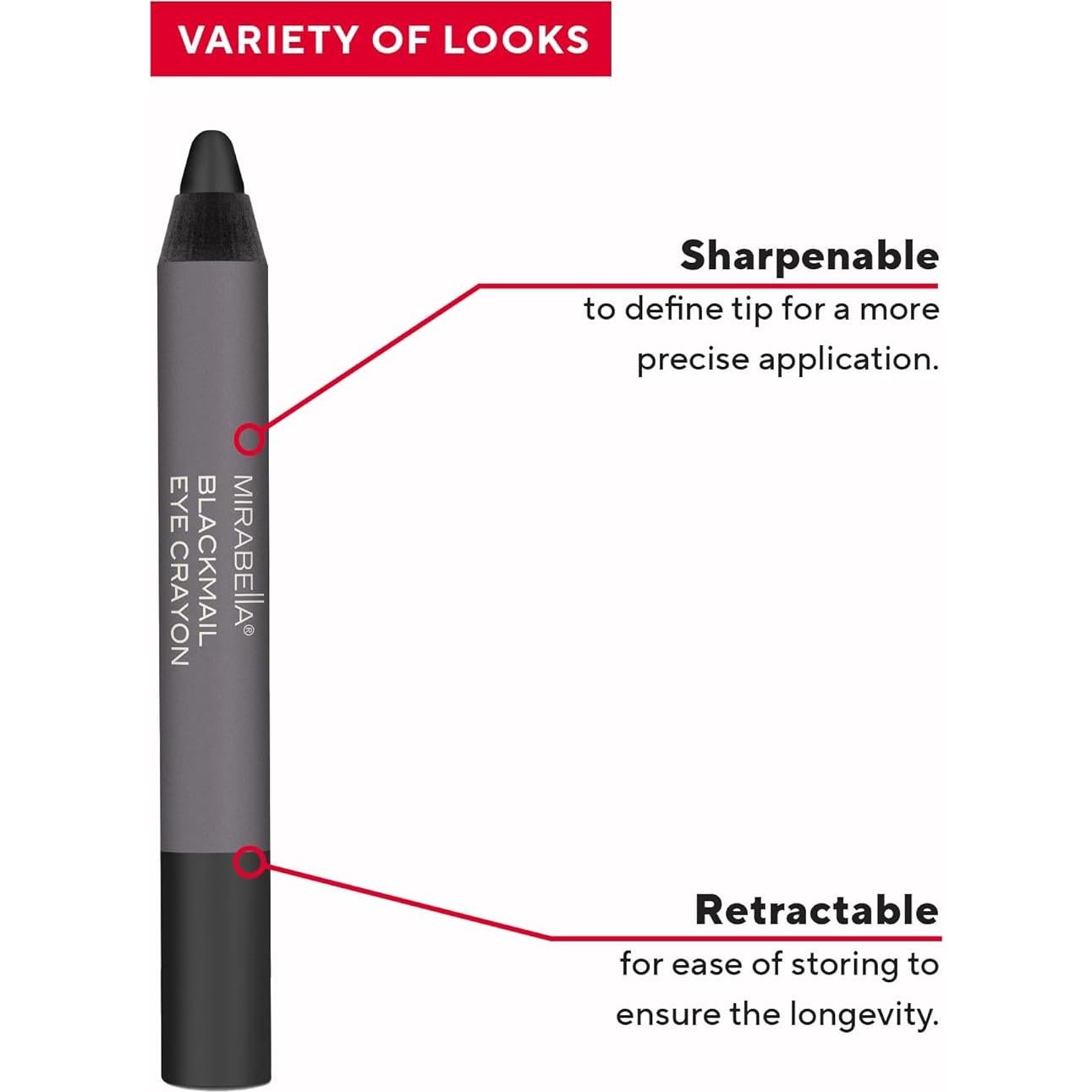 Lápiz de Ojos Jumbo Impermeable Mirabella Blackmail 11.4cm