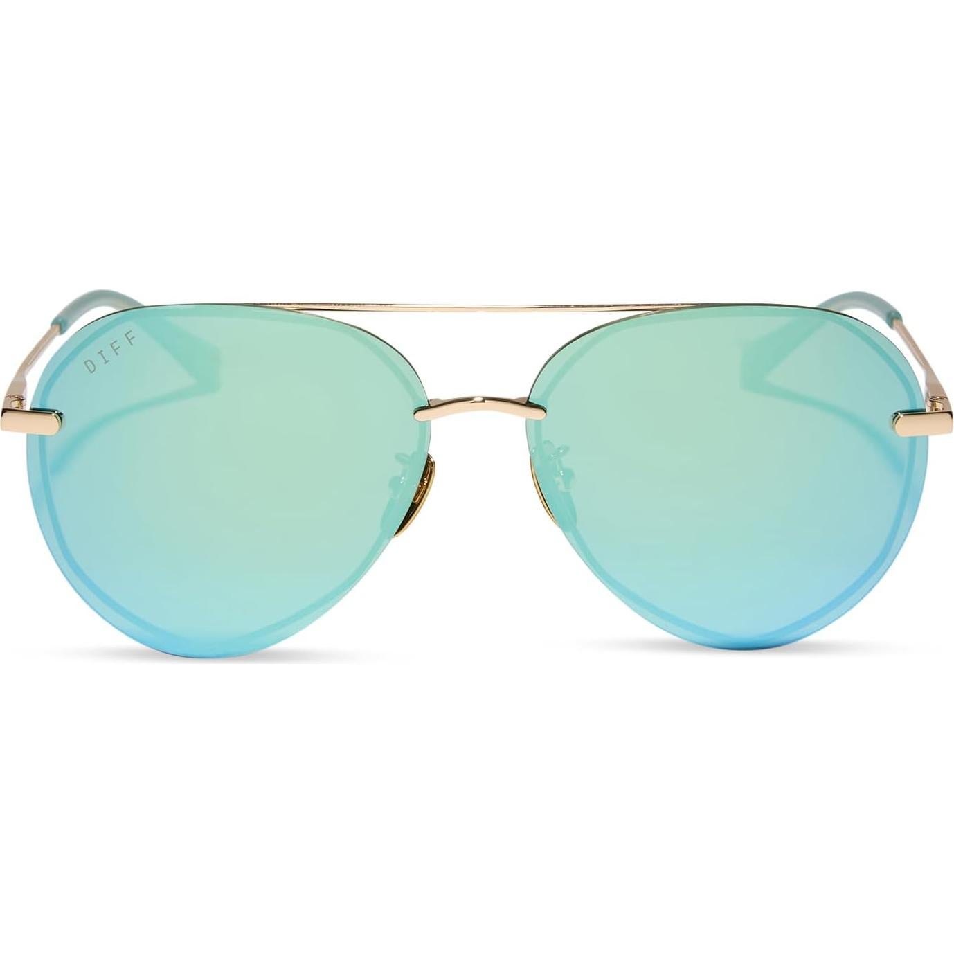 Gafas de sol aviador DIFF Lenox doradas UV400 para mujer
