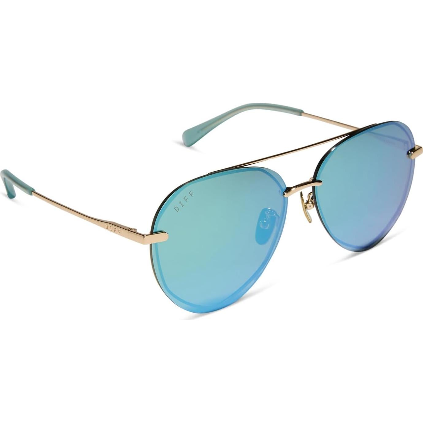 Gafas de sol aviador DIFF Lenox doradas UV400 para mujer