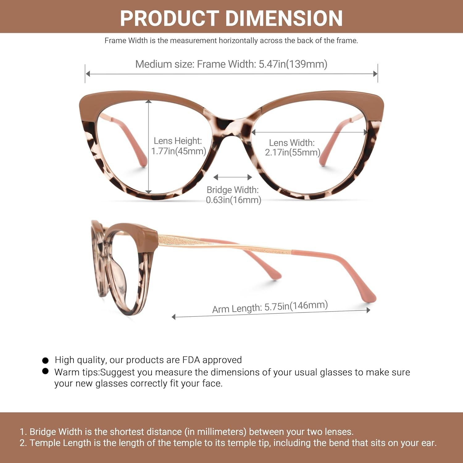 Gafas de lectura VOOGLAM Trudie para mujeres, anti luz azul