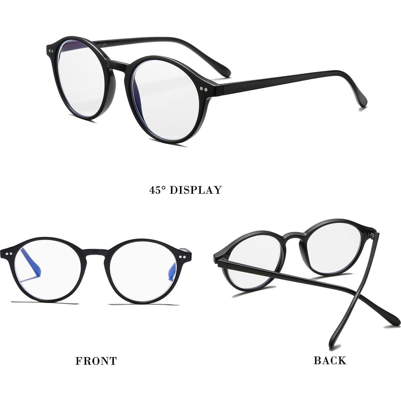 Gafas Vintage Bloqueo Luz Azul HJSTES Unisex 52mm 2 Paquete