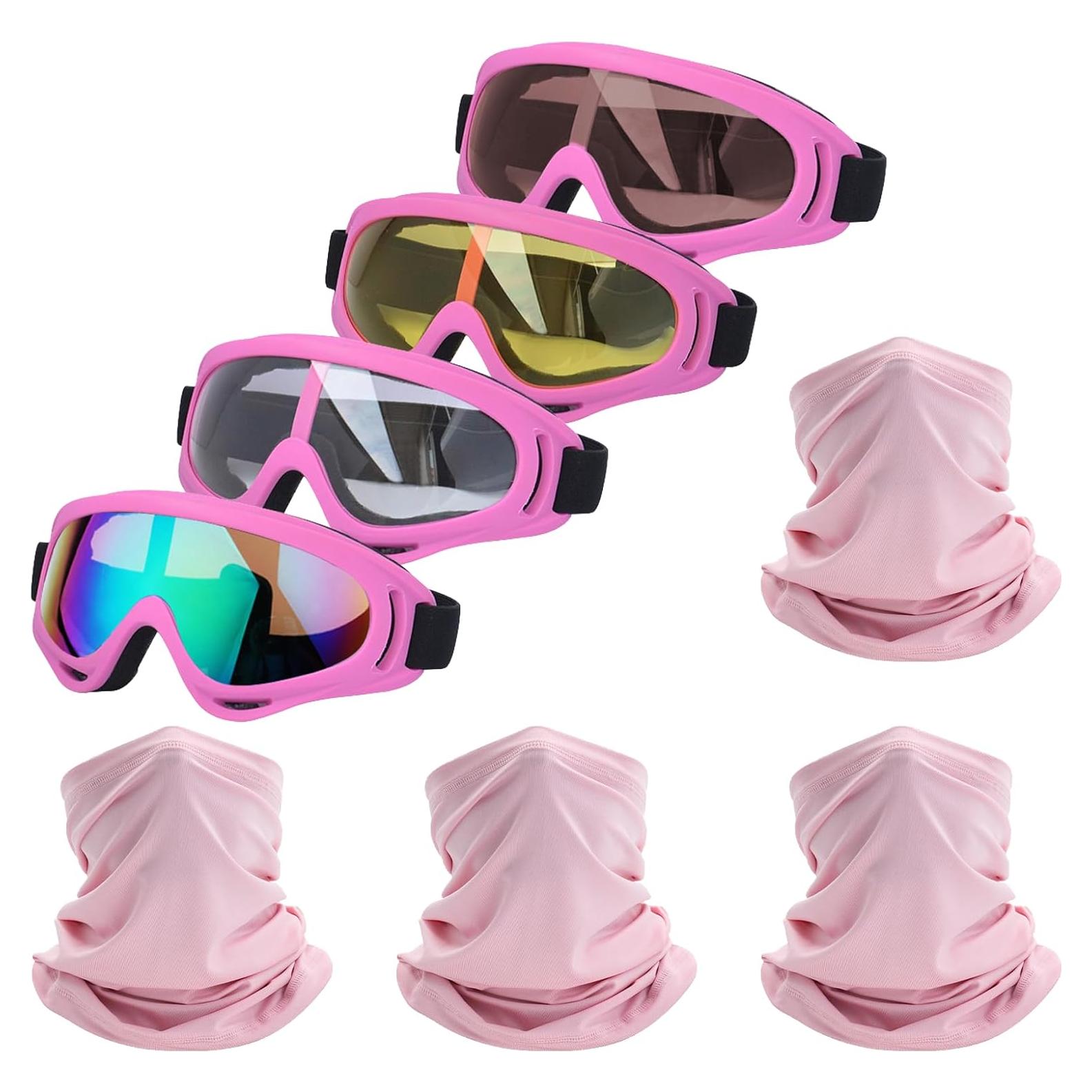 Gafas de Motocicleta LJDJ Paquete de 4 con Máscaras