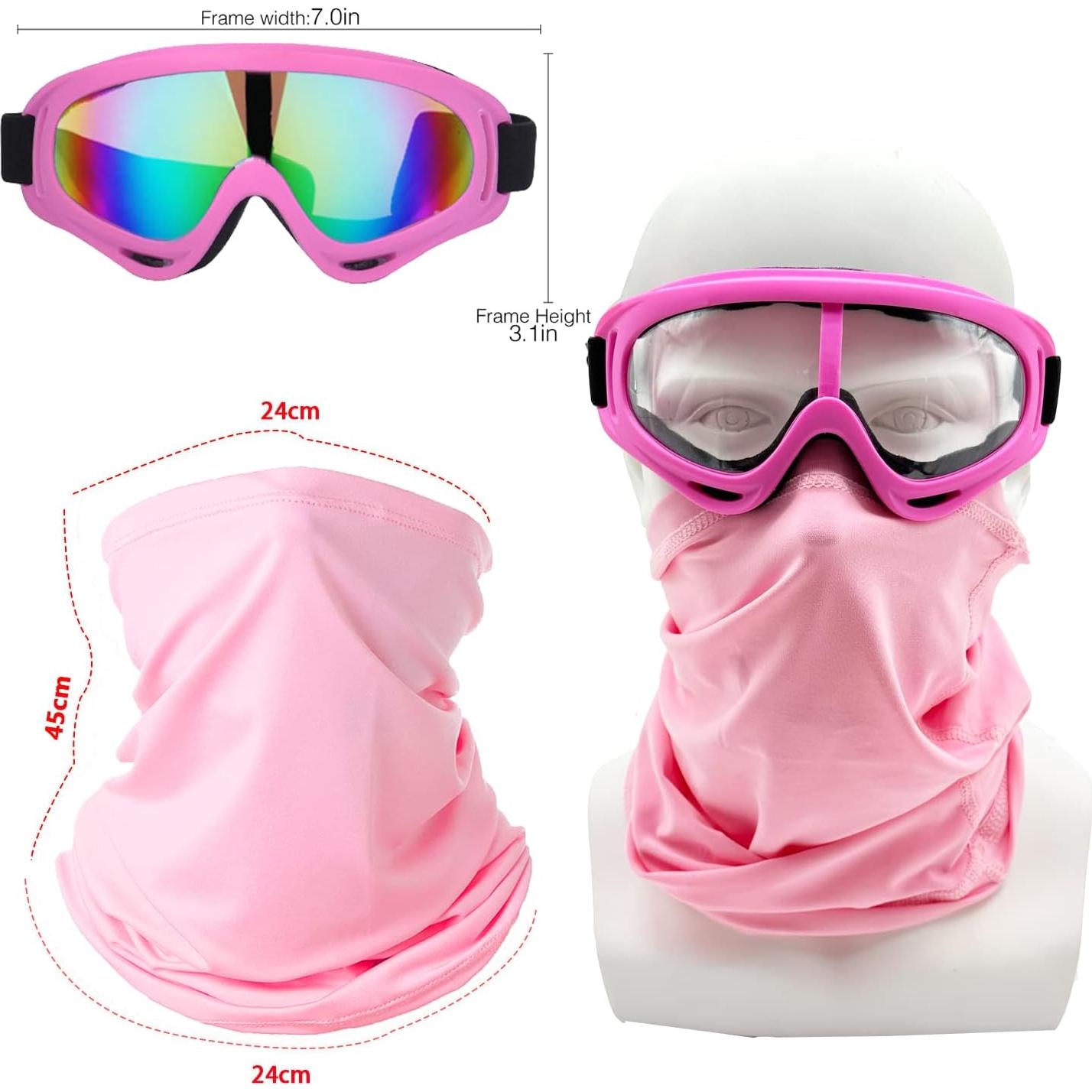 Gafas de Motocicleta LJDJ Paquete de 4 con Máscaras