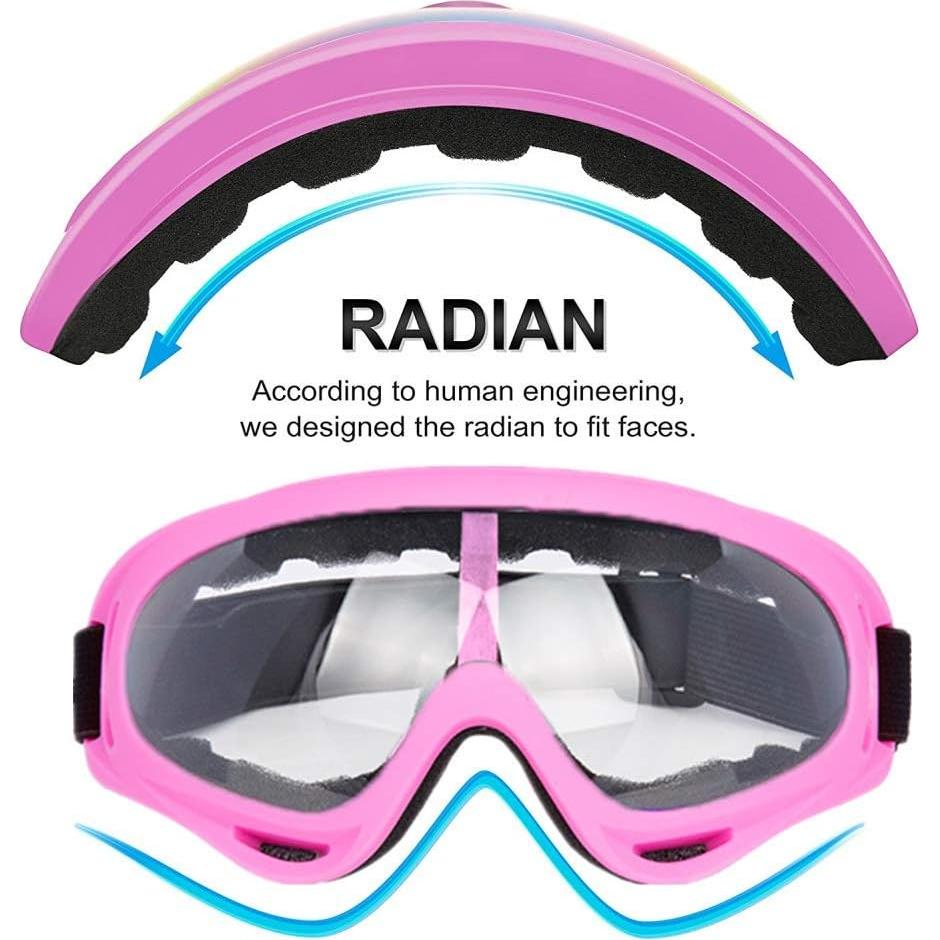 Gafas de Motocicleta LJDJ Paquete de 4 con Máscaras