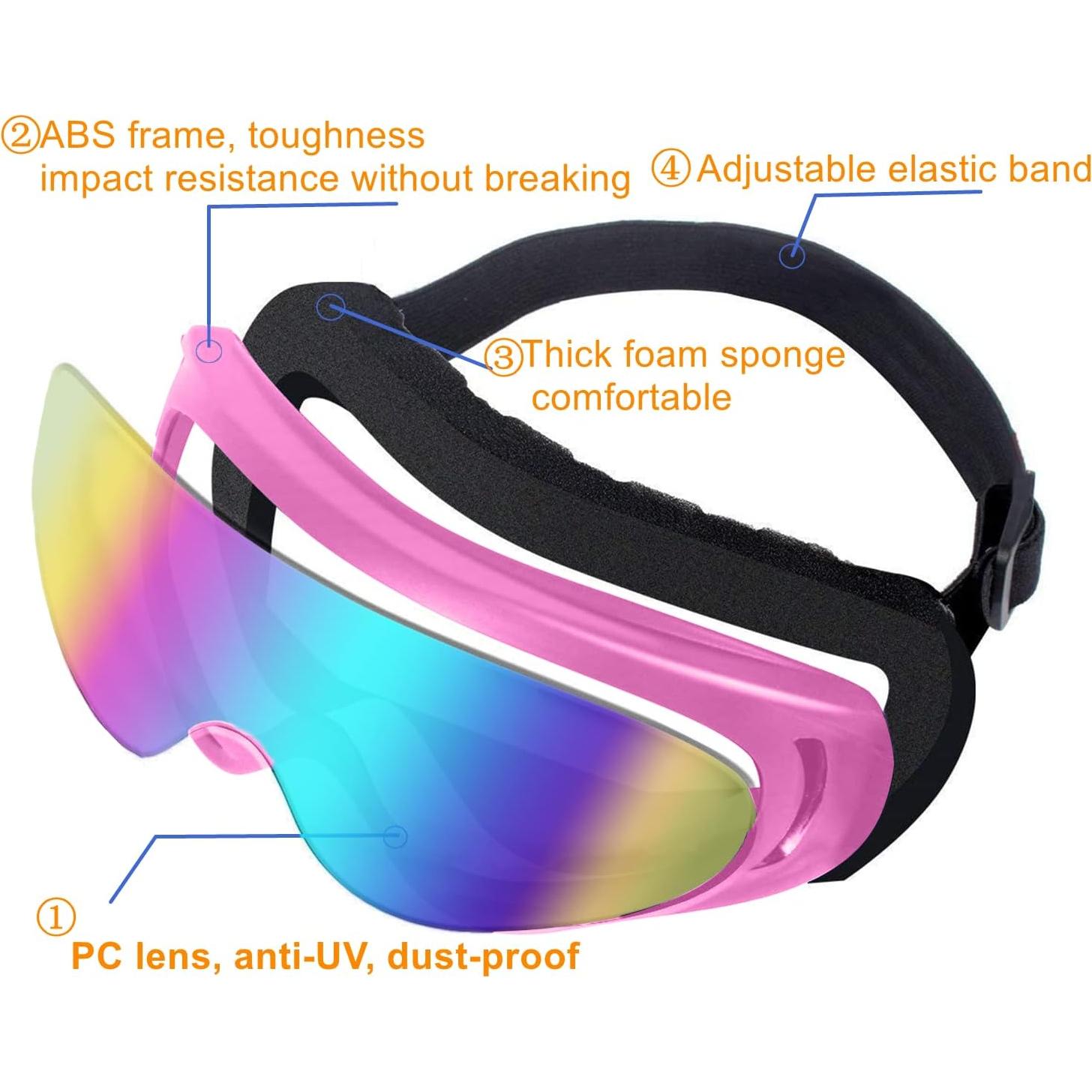 Gafas de Motocicleta LJDJ Paquete de 4 con Máscaras