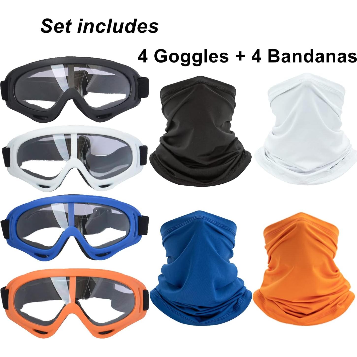 Gafas de Motocicleta LJDJ 4 en 1 con 4 Máscaras