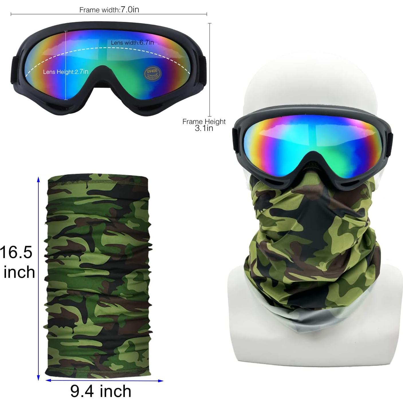 Gafas de Motocicleta LJDJ con 4 Máscaras Transpirables