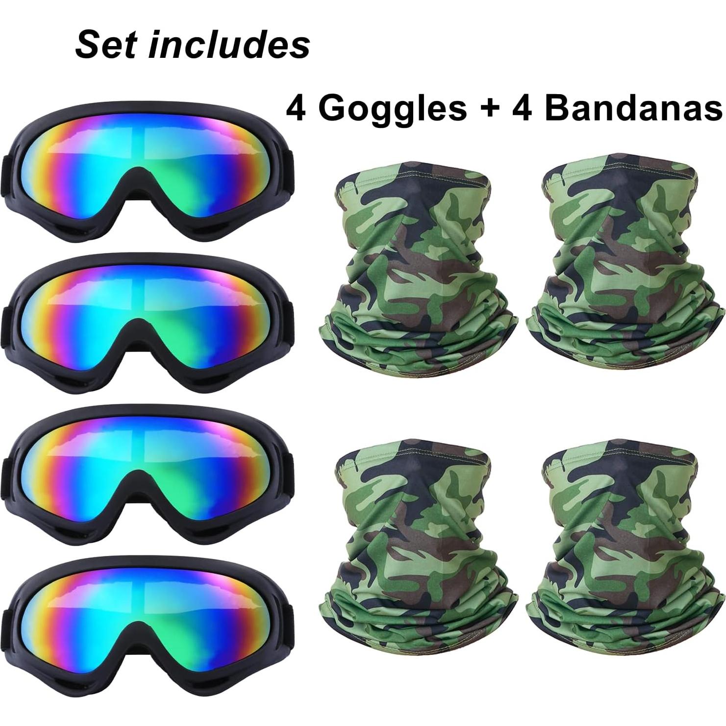 Gafas de Motocicleta LJDJ con 4 Máscaras Transpirables