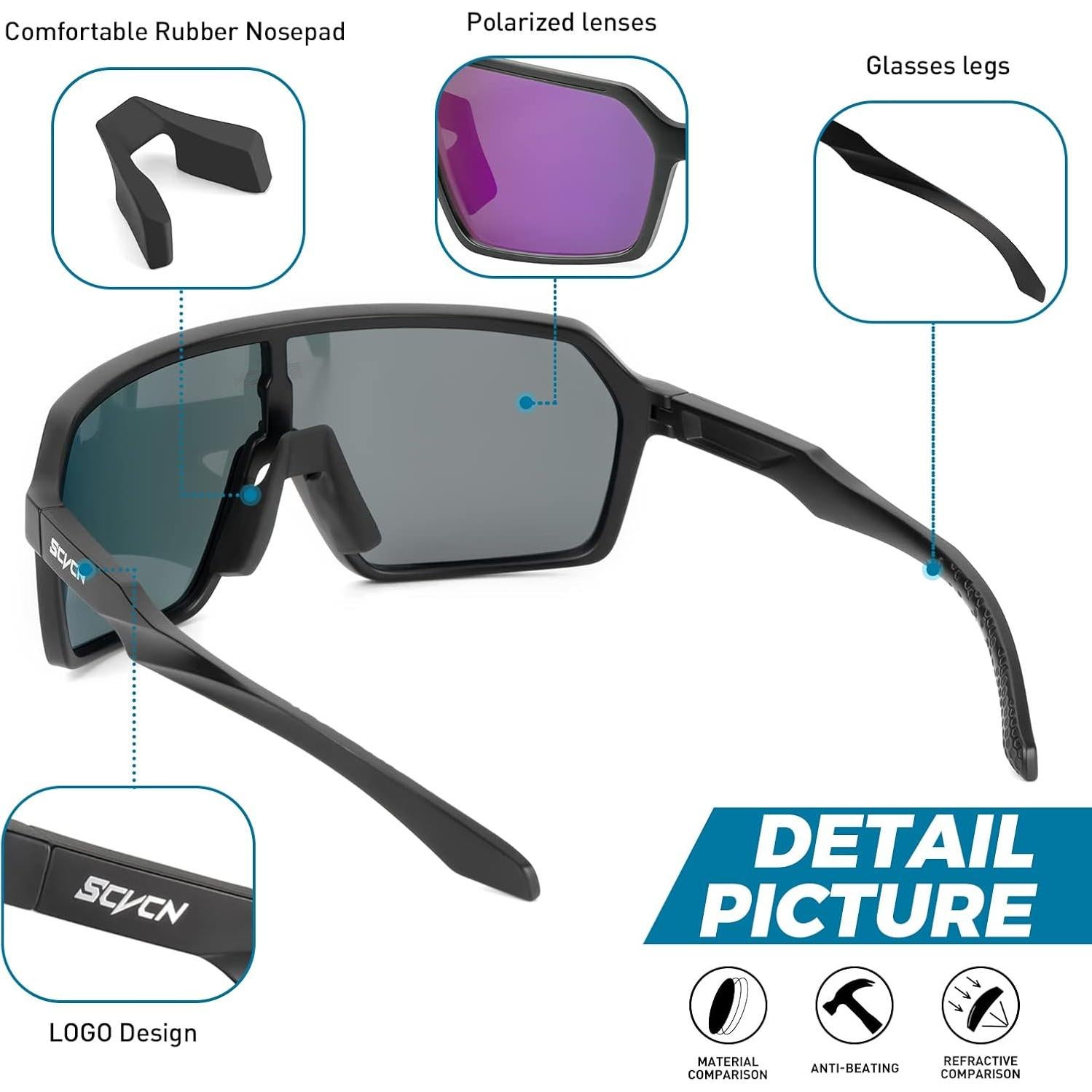 Gafas de Ciclismo Polarizadas SCVCN S61 UV400 Antideslizantes