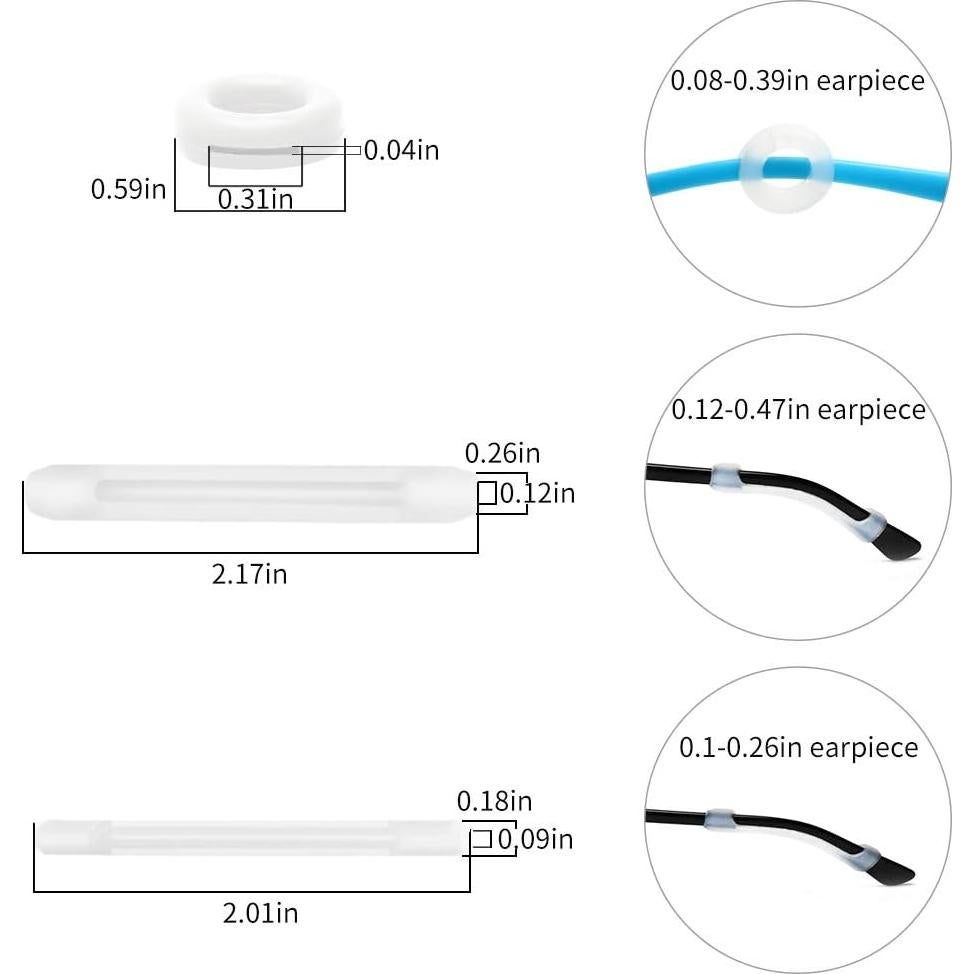 Ganchos de Silicona para Gafas EG-00 Antideslizantes Blancos