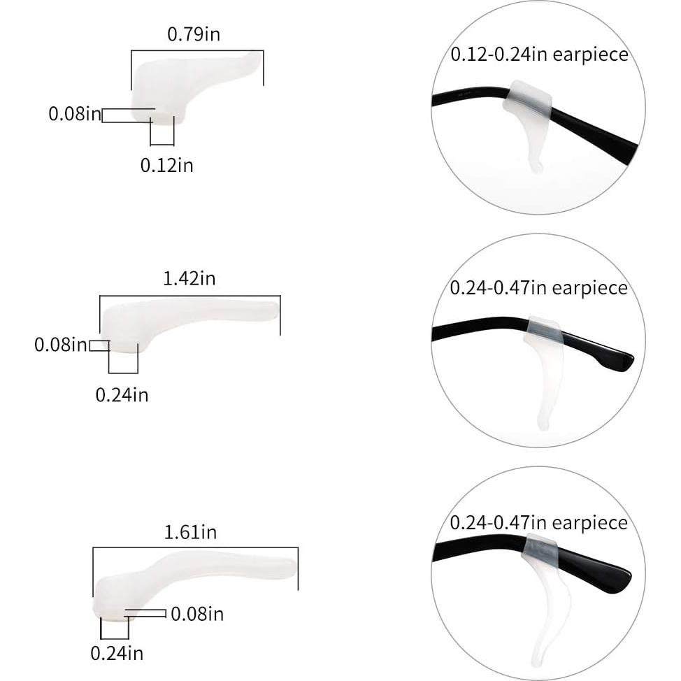 Ganchos de Silicona para Gafas EG-00 Antideslizantes Blancos