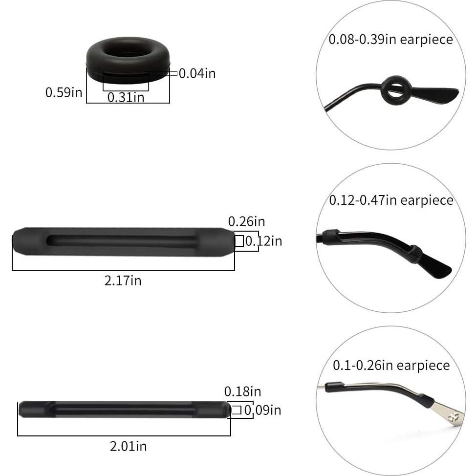 20 Pares Ganchos Silicona Antideslizantes para Gafas