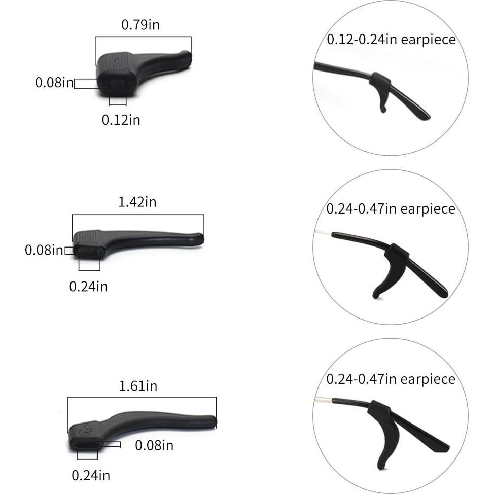 20 Pares Ganchos Silicona Antideslizantes para Gafas