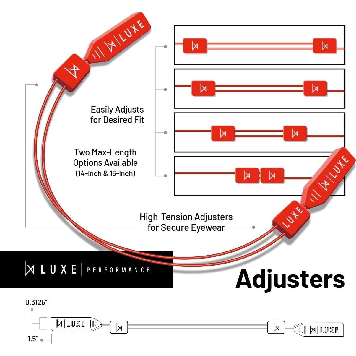 Correa para Gafas Luxe Performance Ajustable Rojo/Blanco