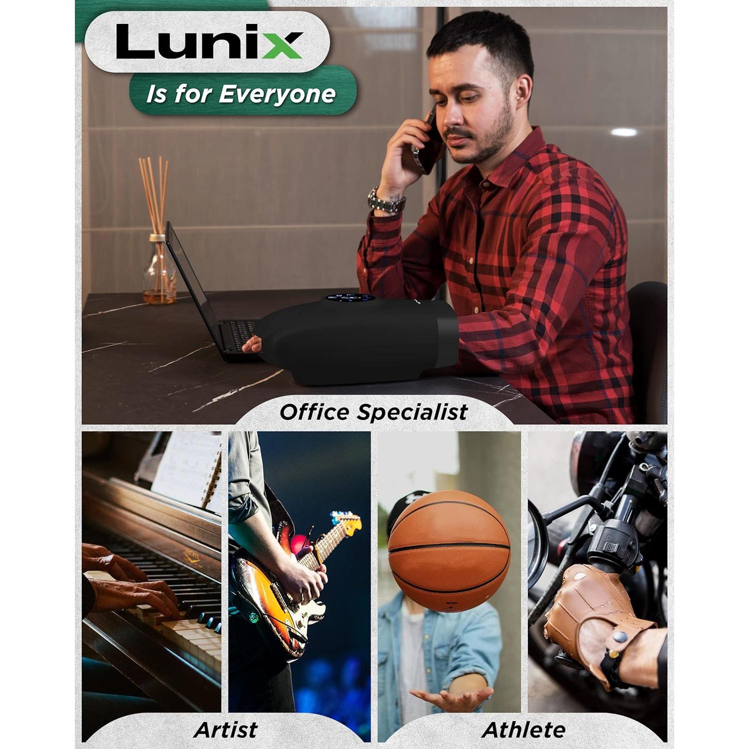 Masajeador de Mano Eléctrico Lunix LX7 con Calor y Compresión