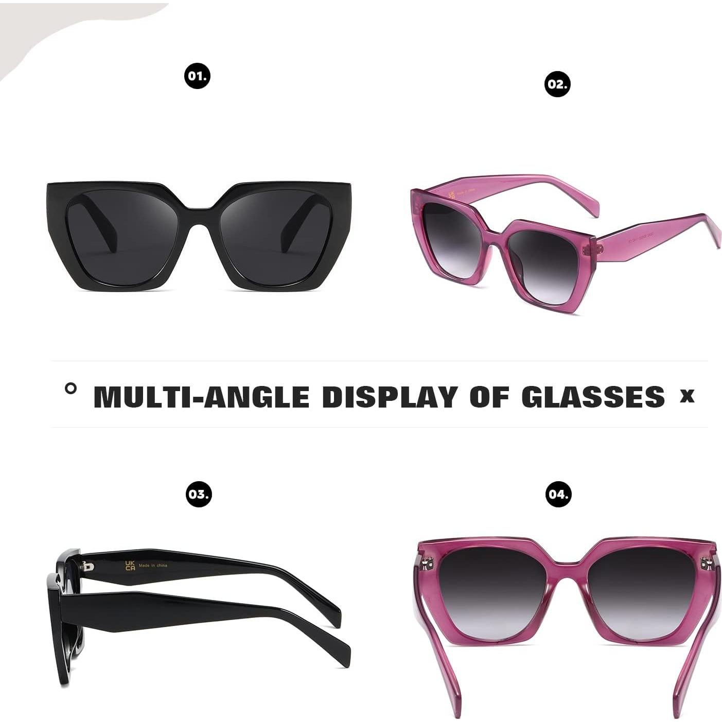 Gafas de sol cuadradas TIANYESY UV400 para hombres y mujeres