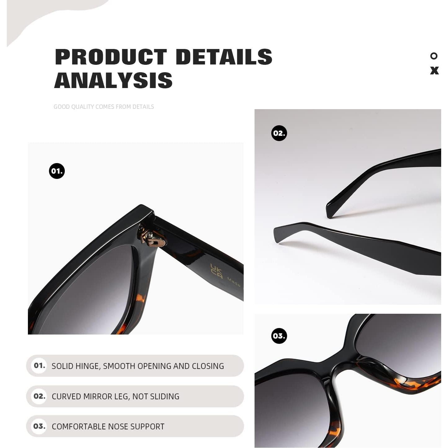 Gafas de sol cuadradas TIANYESY con protección UV para todos